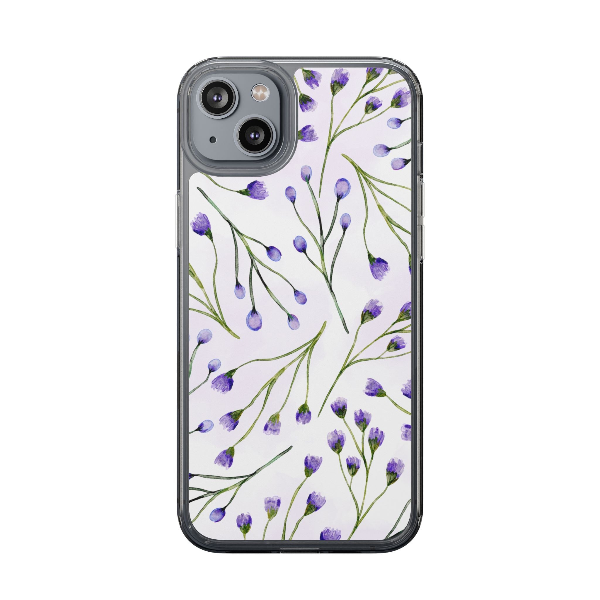 Purple Flower Pattern Phone Case – Aesthetic Floral Protective Cover, Slim Lightweight Design for Women & Girls | iPhone and Samsung