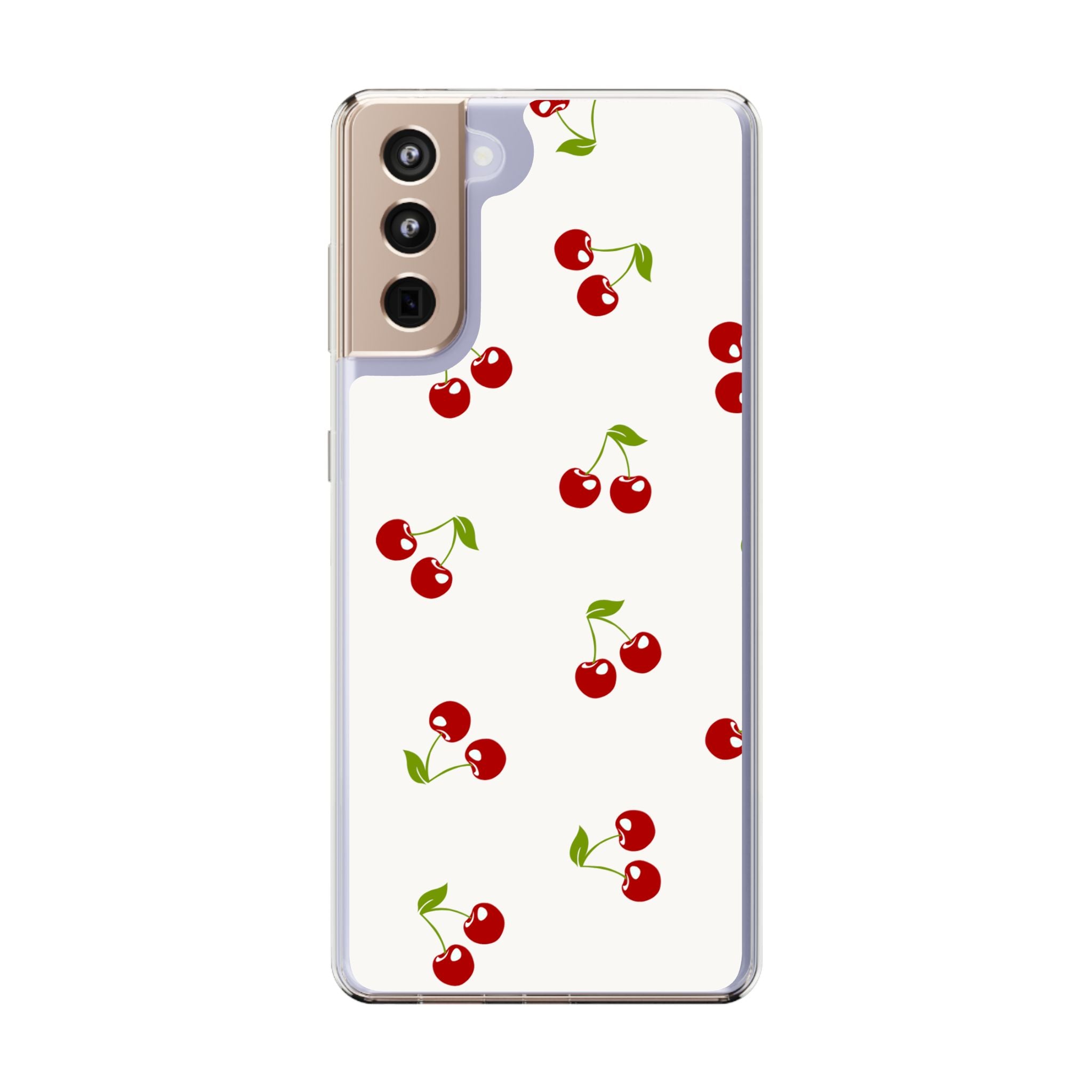 Cute Cherry Pattern Phone Case – Kawaii Red Fruit Design, Slim Protective Cover for iPhone & Samsung