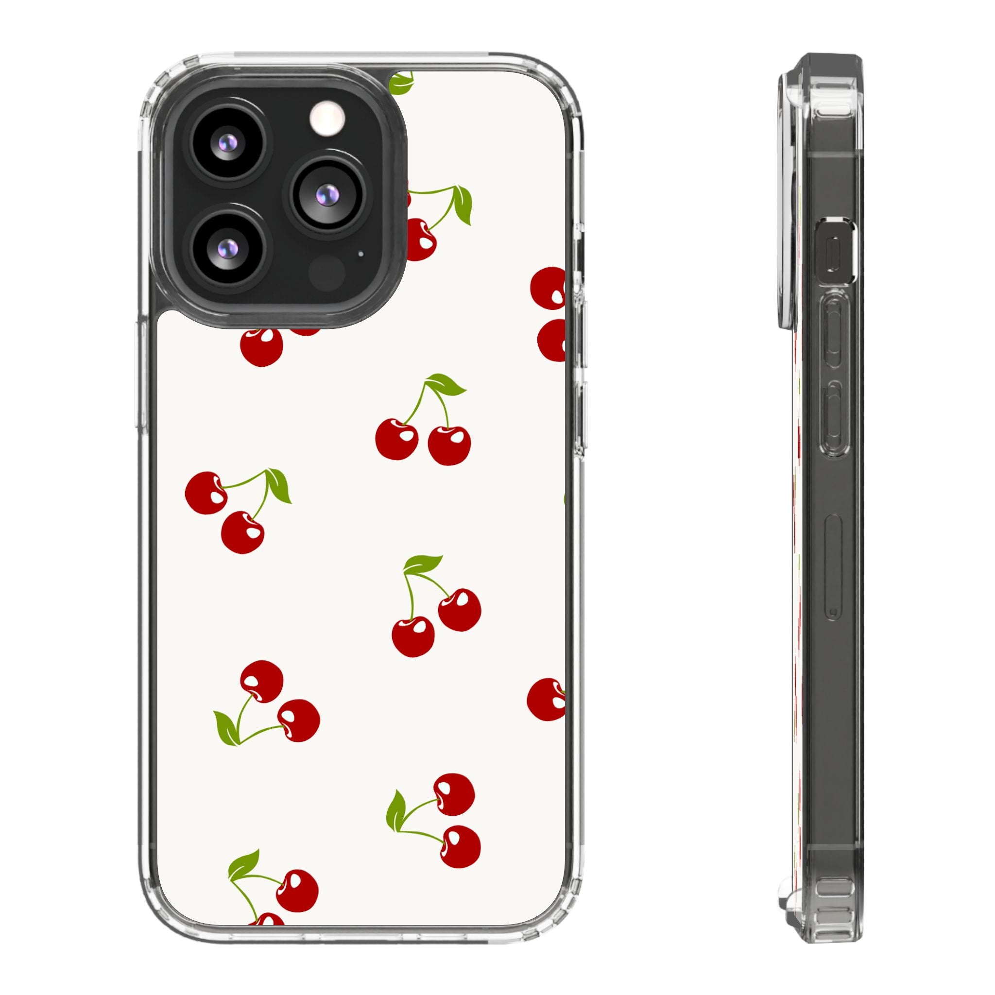 Cute Cherry Pattern Phone Case – Kawaii Red Fruit Design, Slim Protective Cover for iPhone & Samsung
