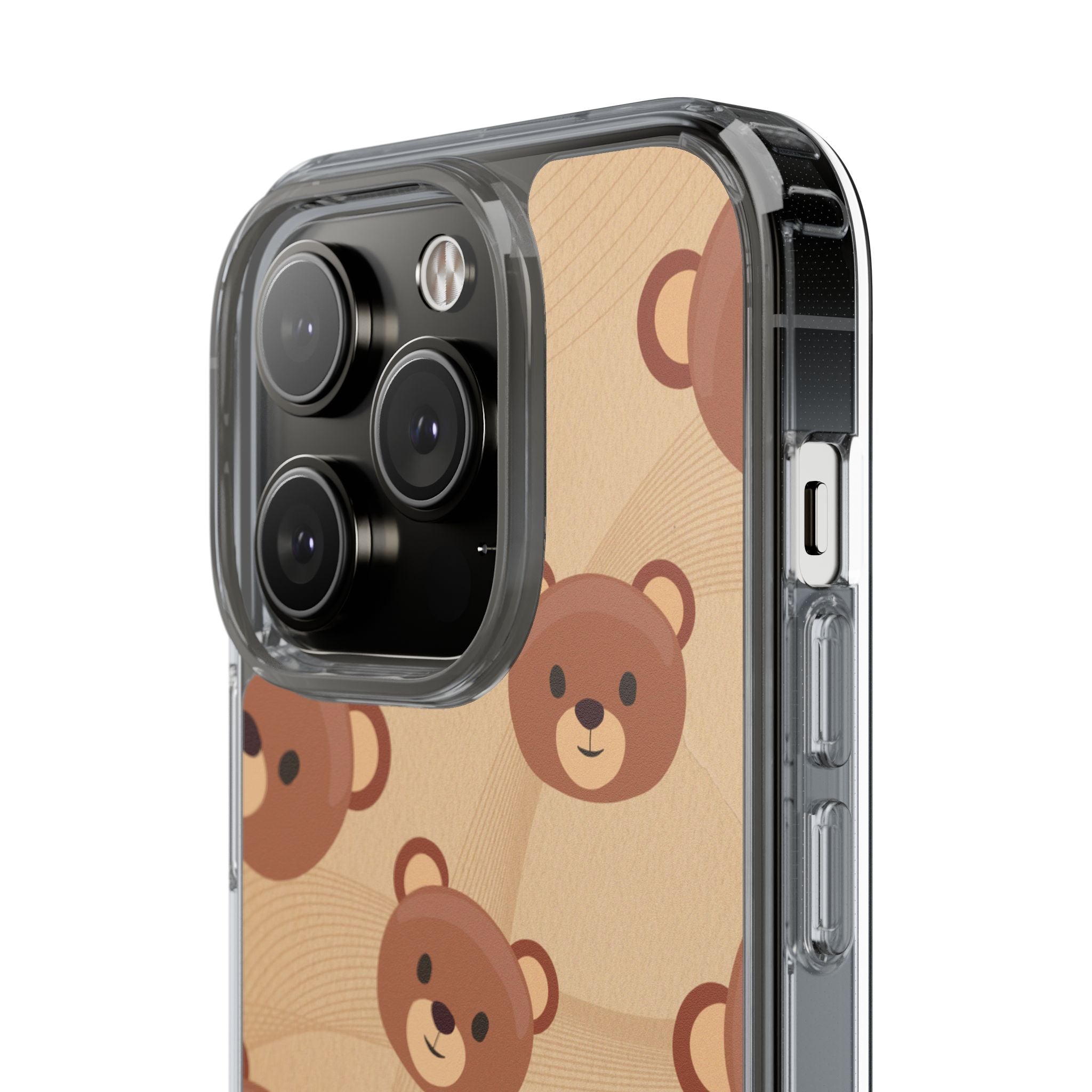 Bear Pattern Clear Phone Case, Cute Animal Phone Cover, Gift for Kids, Trendy Phone Accessory, Birthday Gift, Fun & Playful Style