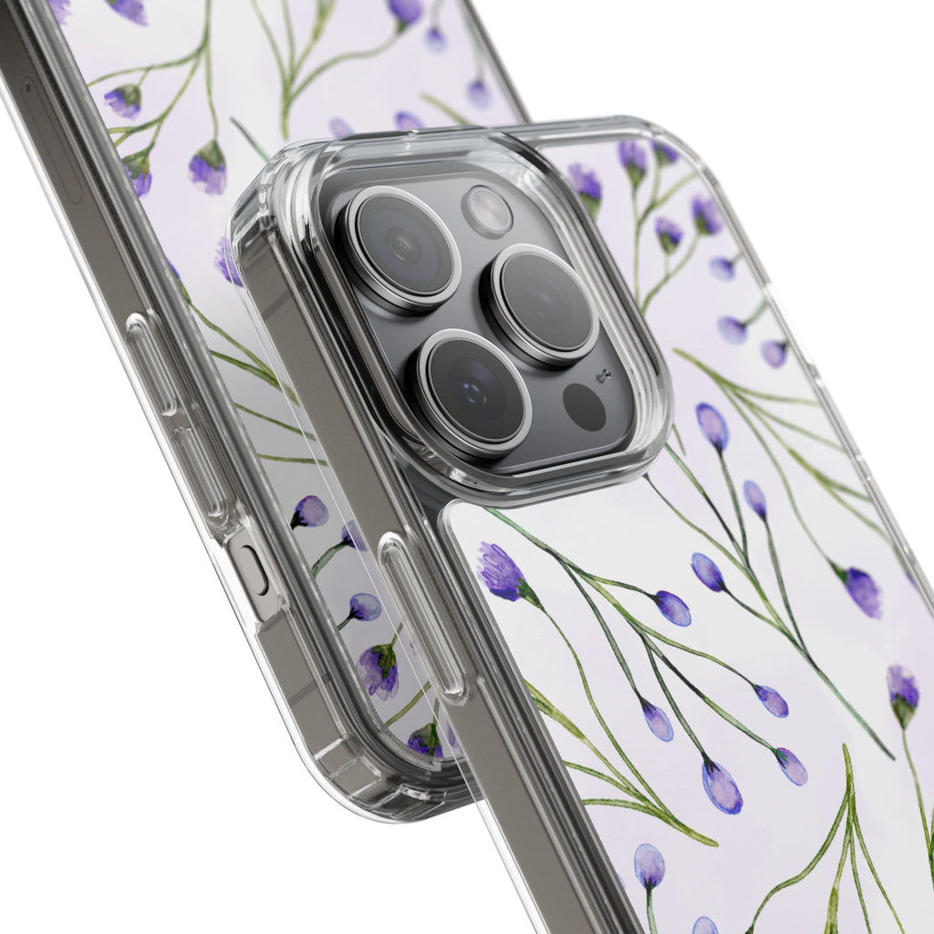 Purple Flower Pattern Phone Case – Aesthetic Floral Protective Cover, Slim Lightweight Design for Women & Girls | iPhone and Samsung