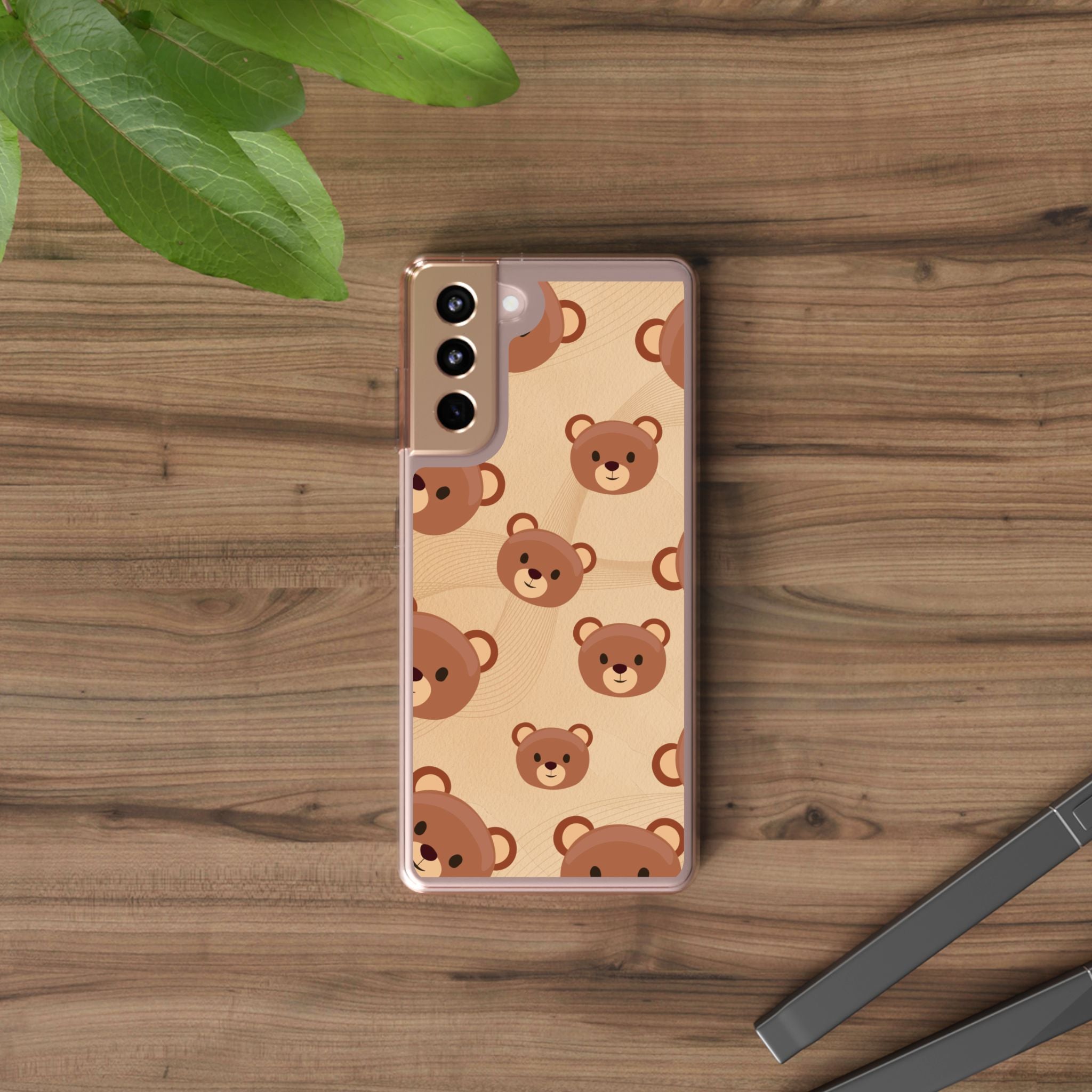 Bear Pattern Clear Phone Case, Cute Animal Phone Cover, Gift for Kids, Trendy Phone Accessory, Birthday Gift, Fun & Playful Style