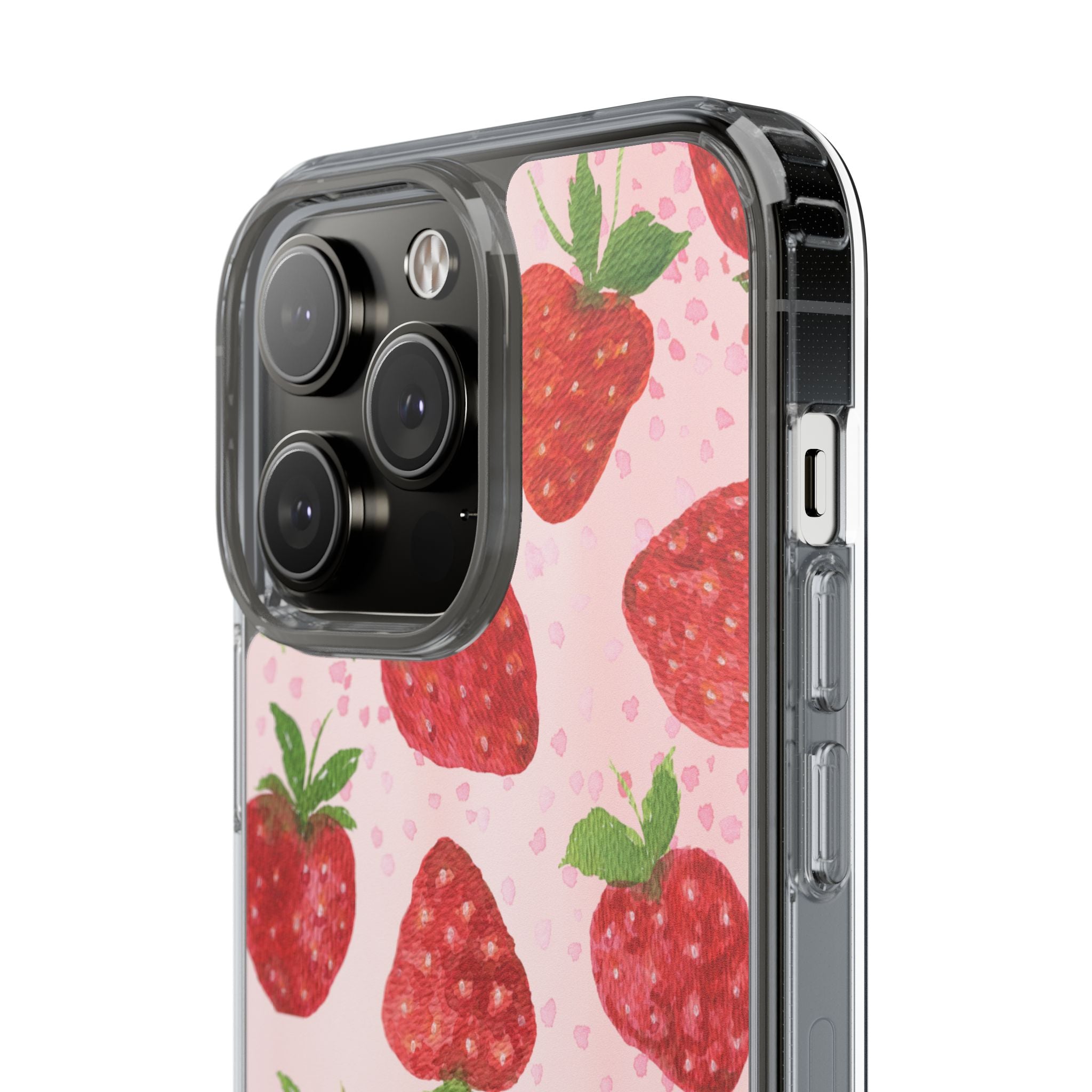 Aesthetic Pink Strawberry Phone Case – Cute Kawaii Fruit Design, Slim Protective Cover for Women & Girls | iPhone and Samsung