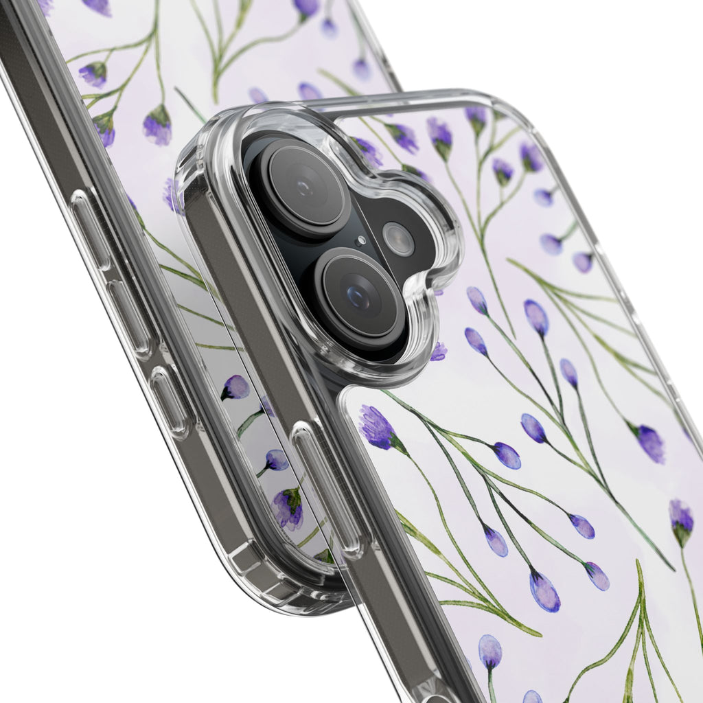 Purple Flower Pattern Phone Case – Aesthetic Floral Protective Cover, Slim Lightweight Design for Women & Girls | iPhone and Samsung