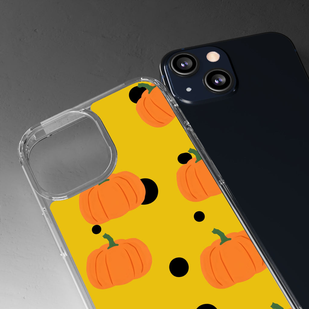 Pumpkin Clear Phone Case for Fall, Cute Pumpkin Phone Cover, Autumn Vibe Clear Case, Halloween Gift, Seasonal Accessories