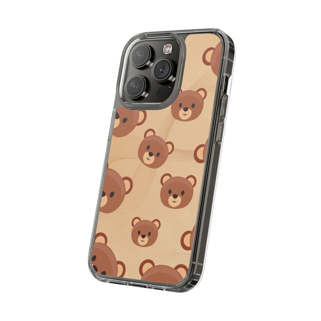 Bear Pattern Clear Phone Case, Cute Animal Phone Cover, Gift for Kids, Trendy Phone Accessory, Birthday Gift, Fun & Playful Style