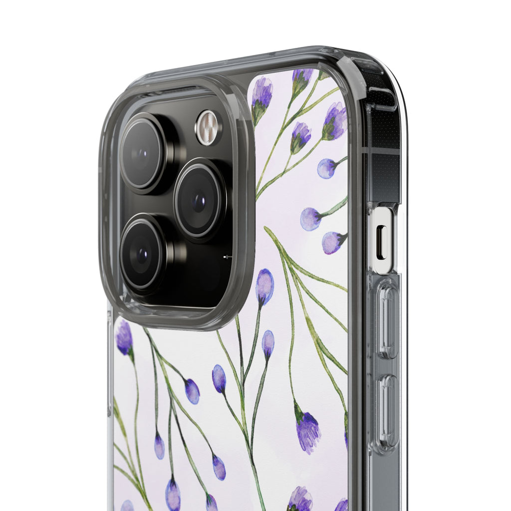 Purple Flower Pattern Phone Case – Aesthetic Floral Protective Cover, Slim Lightweight Design for Women & Girls | iPhone and Samsung