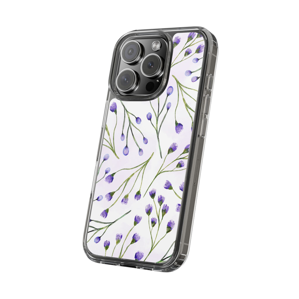 Purple Flower Pattern Phone Case – Aesthetic Floral Protective Cover, Slim Lightweight Design for Women & Girls | iPhone and Samsung