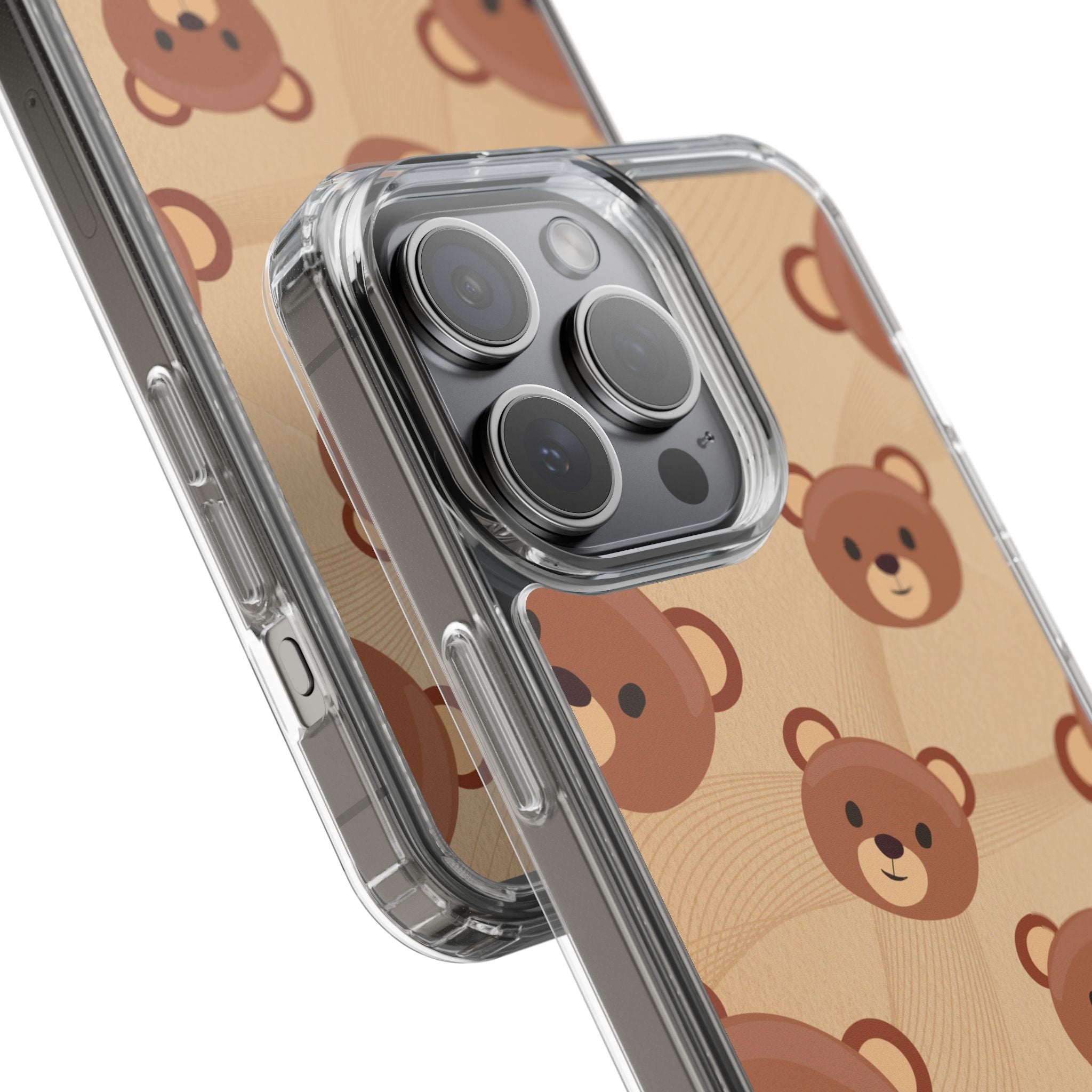 Bear Pattern Clear Phone Case, Cute Animal Phone Cover, Gift for Kids, Trendy Phone Accessory, Birthday Gift, Fun & Playful Style