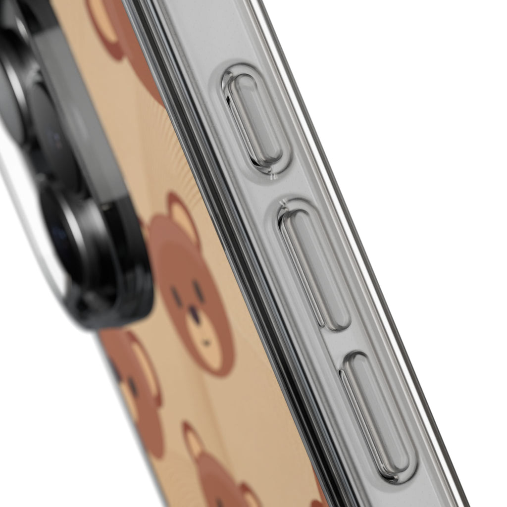 Bear Pattern Clear Phone Case, Cute Animal Phone Cover, Gift for Kids, Trendy Phone Accessory, Birthday Gift, Fun & Playful Style