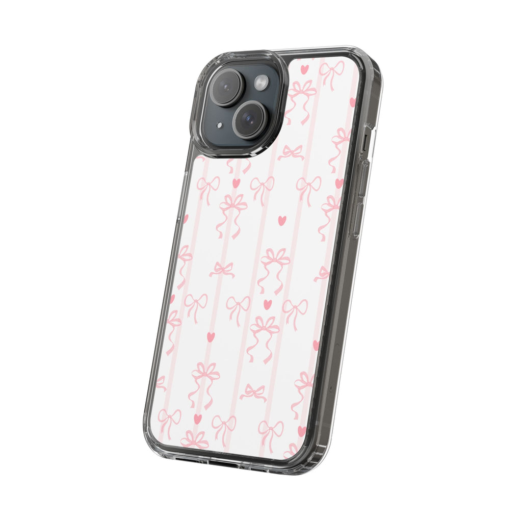 Pink Bow Aesthetic Phone Case – Cute Shockproof Protective Cover with Precise Cutouts, Kawaii Gift for Women & Girls