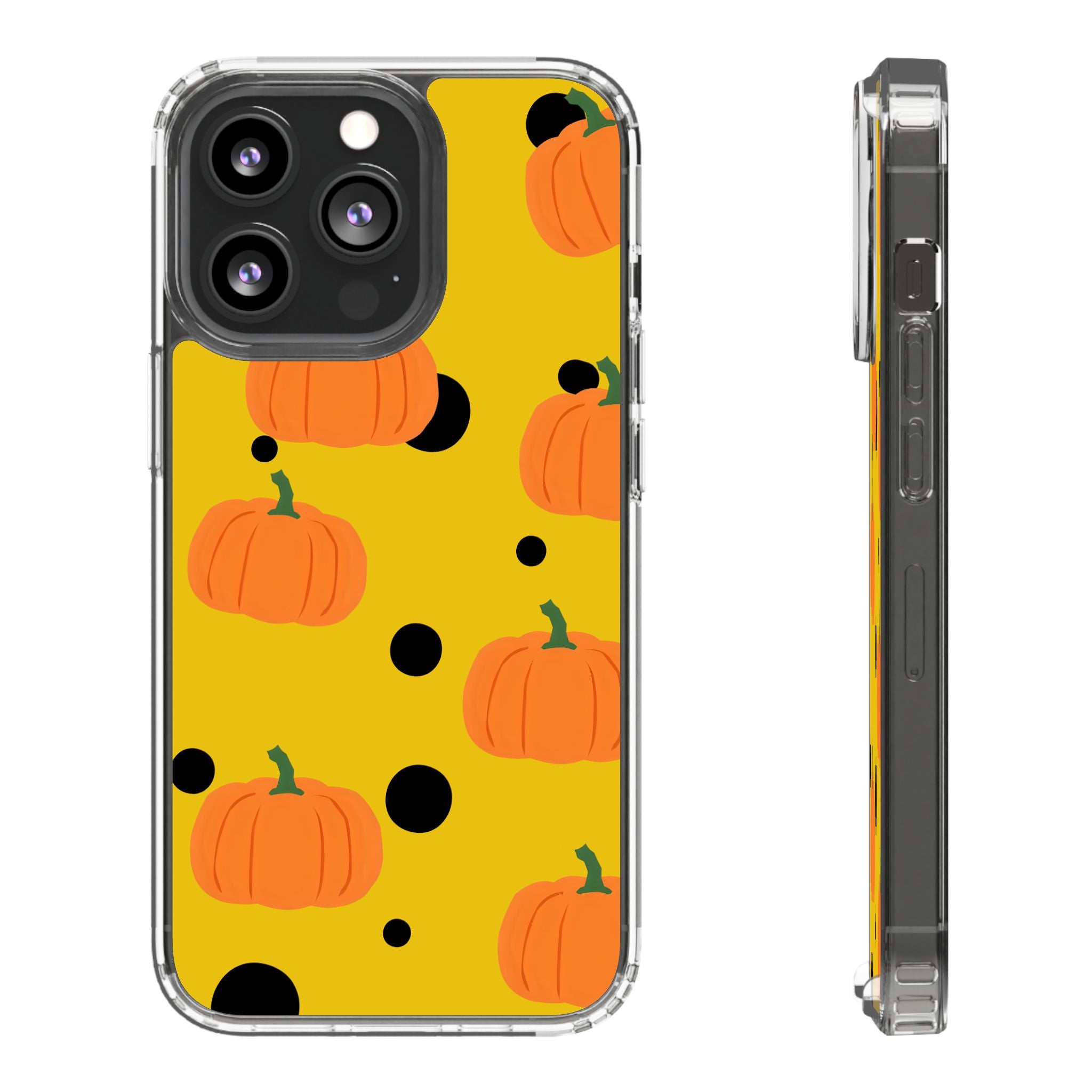 Pumpkin Clear Phone Case for Fall, Cute Pumpkin Phone Cover, Autumn Vibe Clear Case, Halloween Gift, Seasonal Accessories