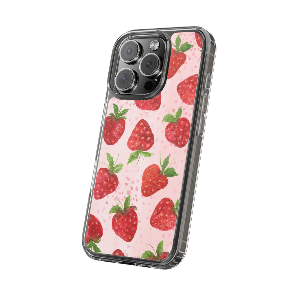 Aesthetic Pink Strawberry Phone Case – Cute Kawaii Fruit Design, Slim Protective Cover for Women & Girls | iPhone and Samsung