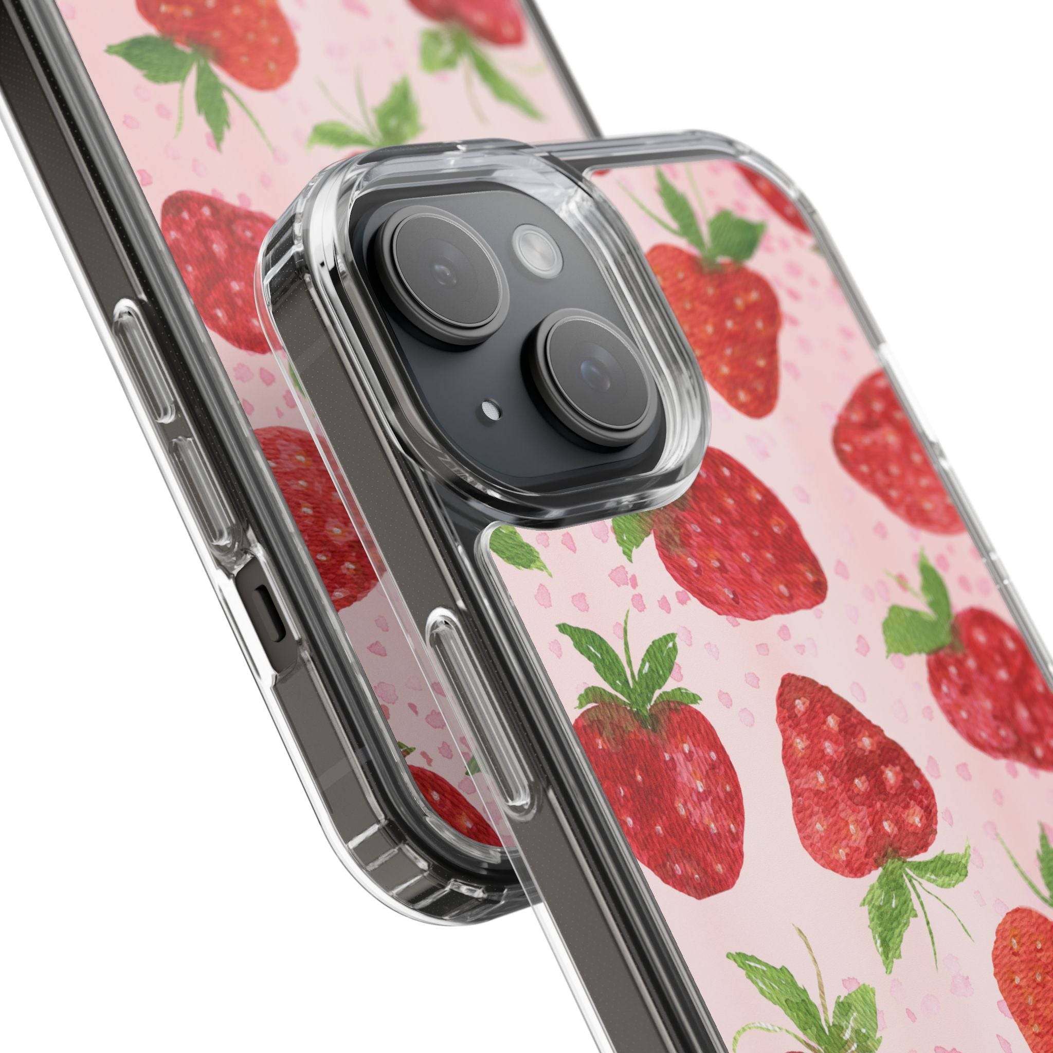 Aesthetic Pink Strawberry Phone Case – Cute Kawaii Fruit Design, Slim Protective Cover for Women & Girls | iPhone and Samsung