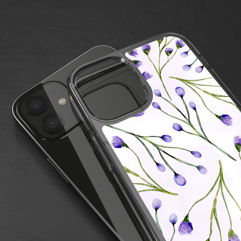 Purple Flower Pattern Phone Case – Aesthetic Floral Protective Cover, Slim Lightweight Design for Women & Girls | iPhone and Samsung