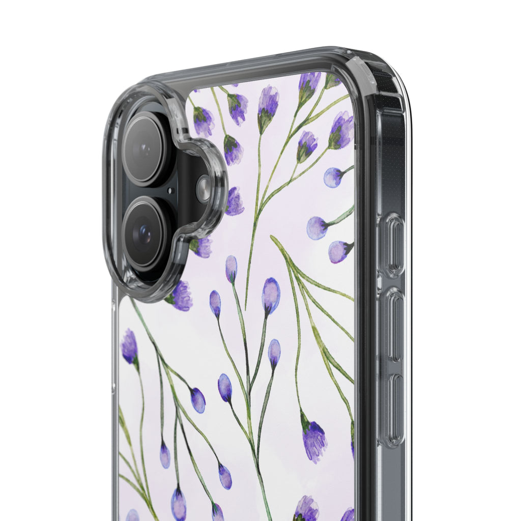 Purple Flower Pattern Phone Case – Aesthetic Floral Protective Cover, Slim Lightweight Design for Women & Girls | iPhone and Samsung