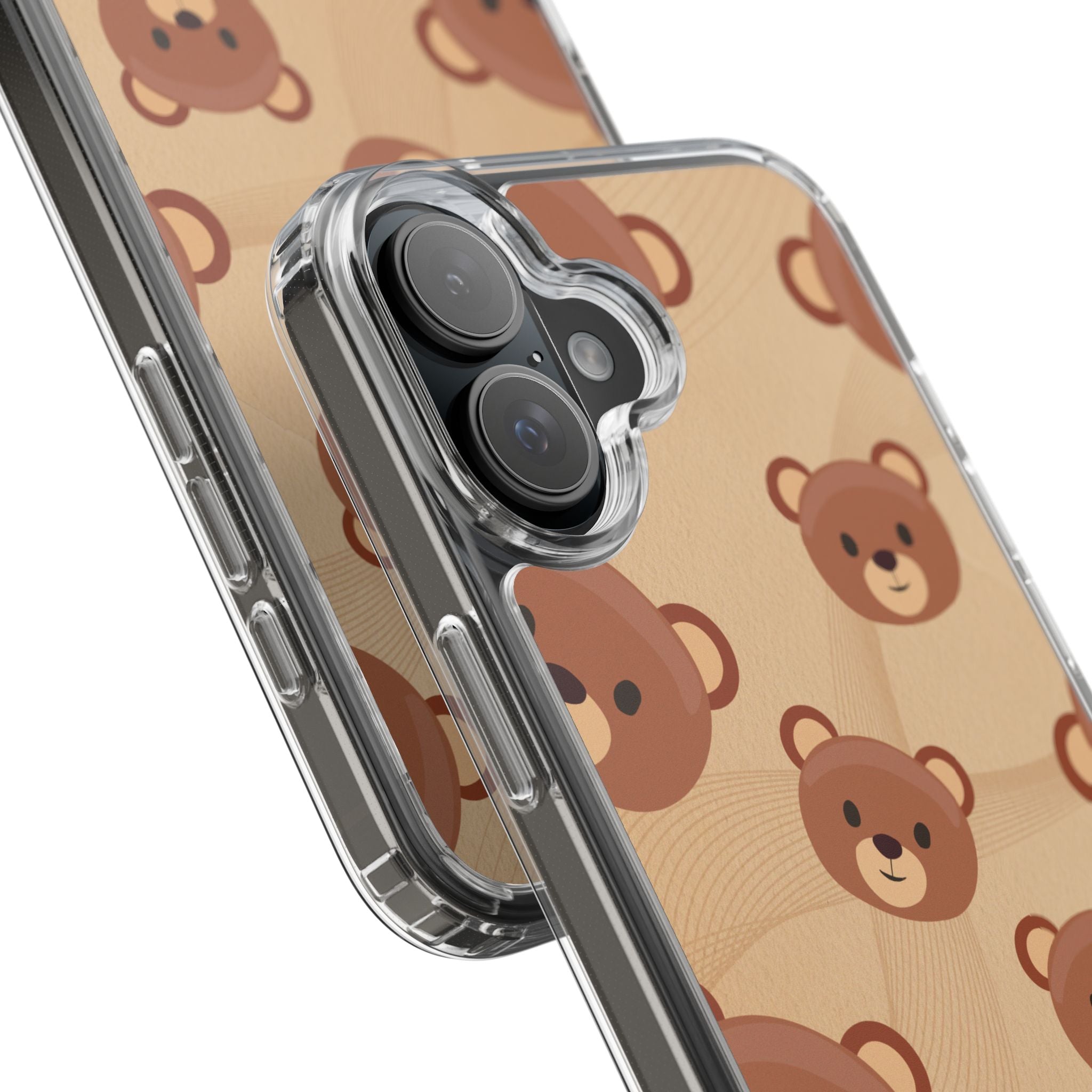 Bear Pattern Clear Phone Case, Cute Animal Phone Cover, Gift for Kids, Trendy Phone Accessory, Birthday Gift, Fun & Playful Style