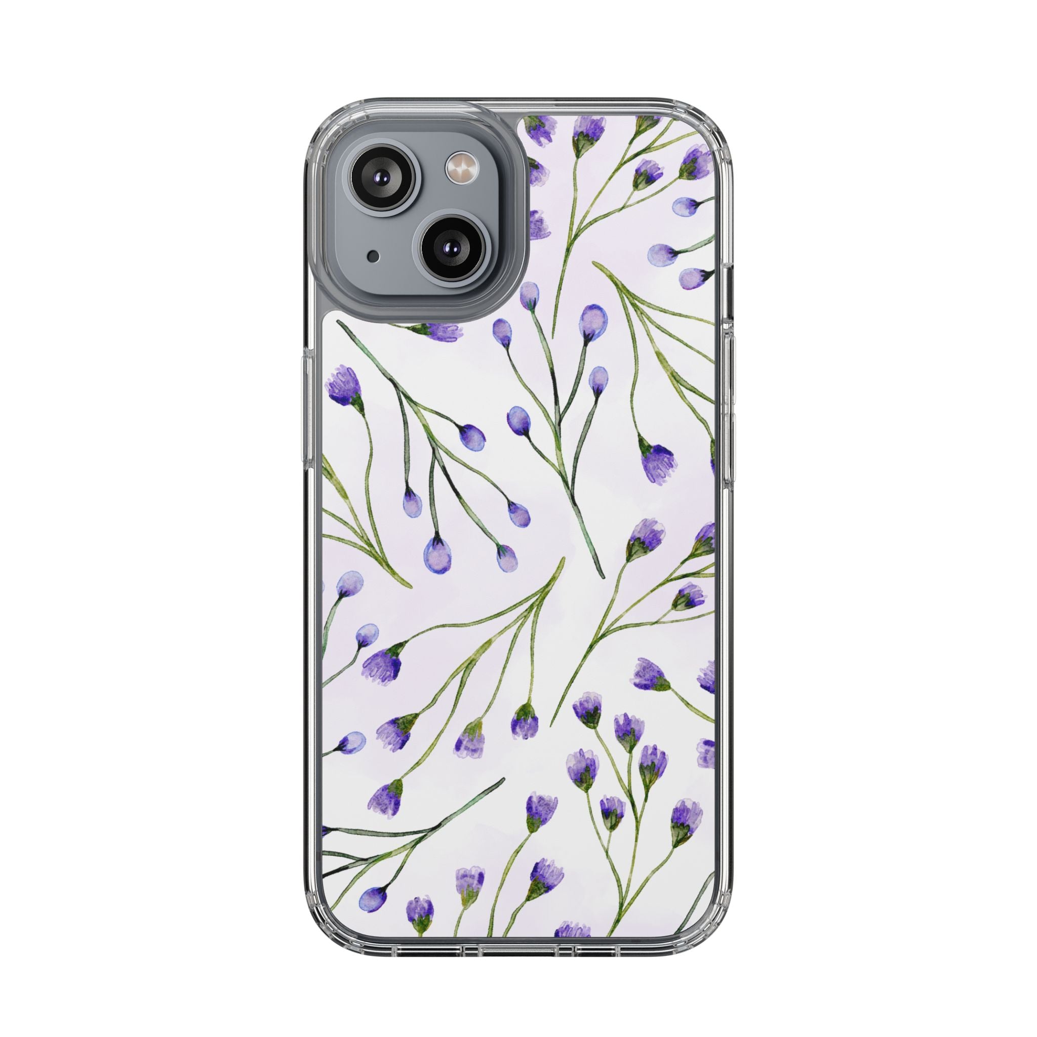 Purple Flower Pattern Phone Case – Aesthetic Floral Protective Cover, Slim Lightweight Design for Women & Girls | iPhone and Samsung