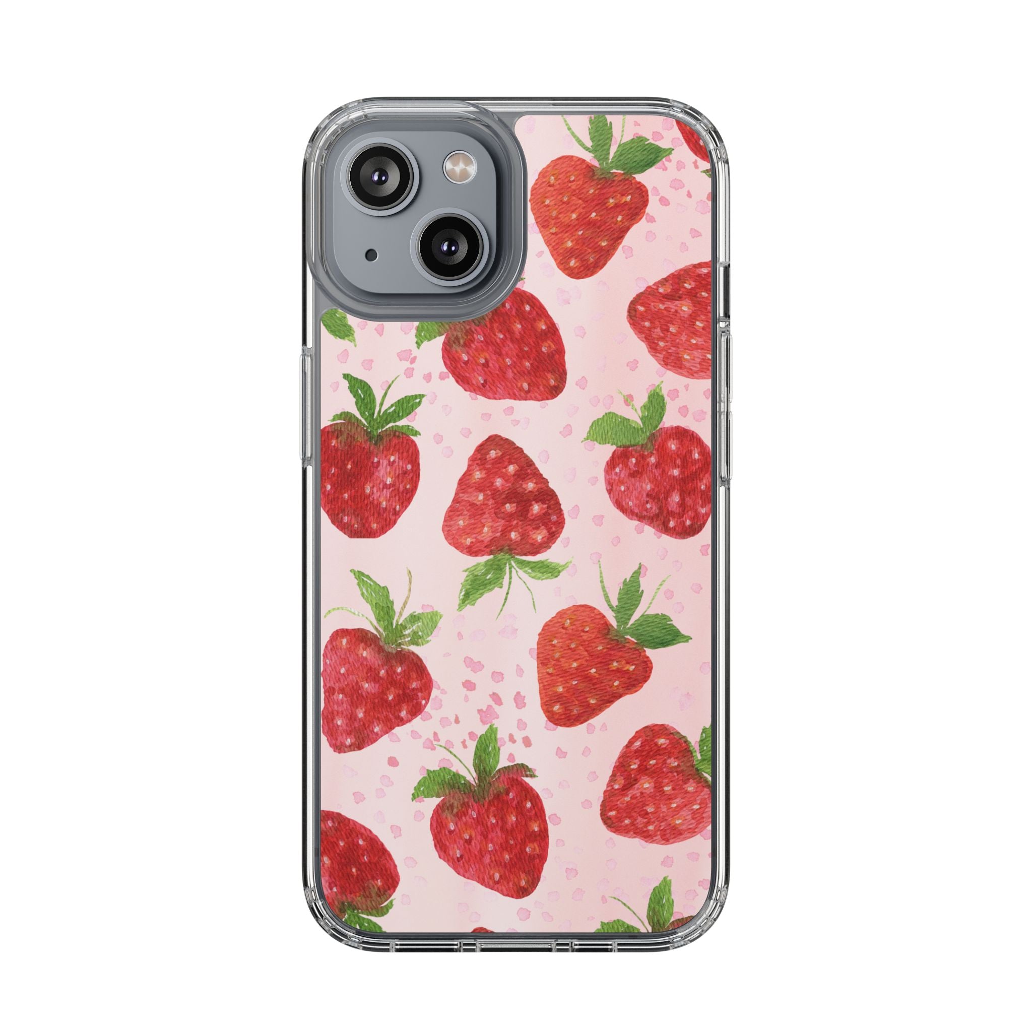 Aesthetic Pink Strawberry Phone Case – Cute Kawaii Fruit Design, Slim Protective Cover for Women & Girls | iPhone and Samsung