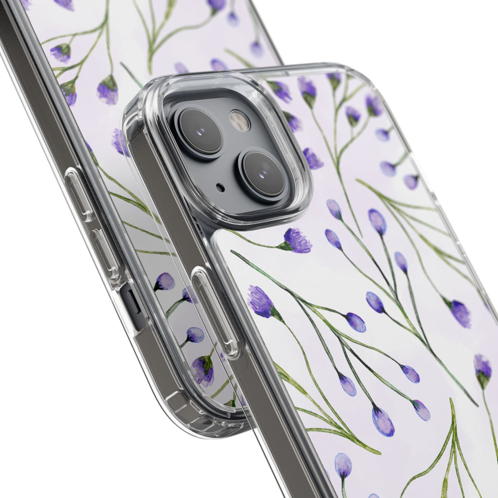 Purple Flower Pattern Phone Case – Aesthetic Floral Protective Cover, Slim Lightweight Design for Women & Girls | iPhone and Samsung