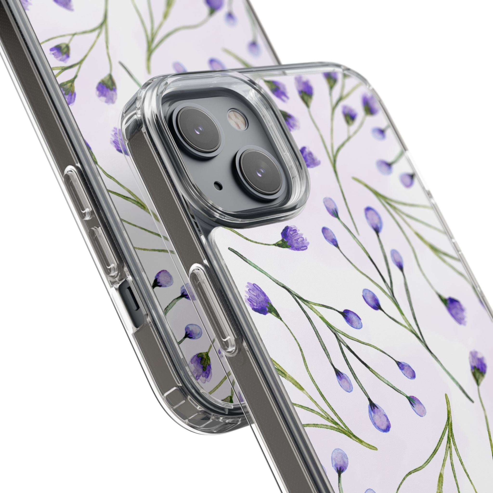 Purple Flower Pattern Phone Case – Aesthetic Floral Protective Cover, Slim Lightweight Design for Women & Girls | iPhone and Samsung
