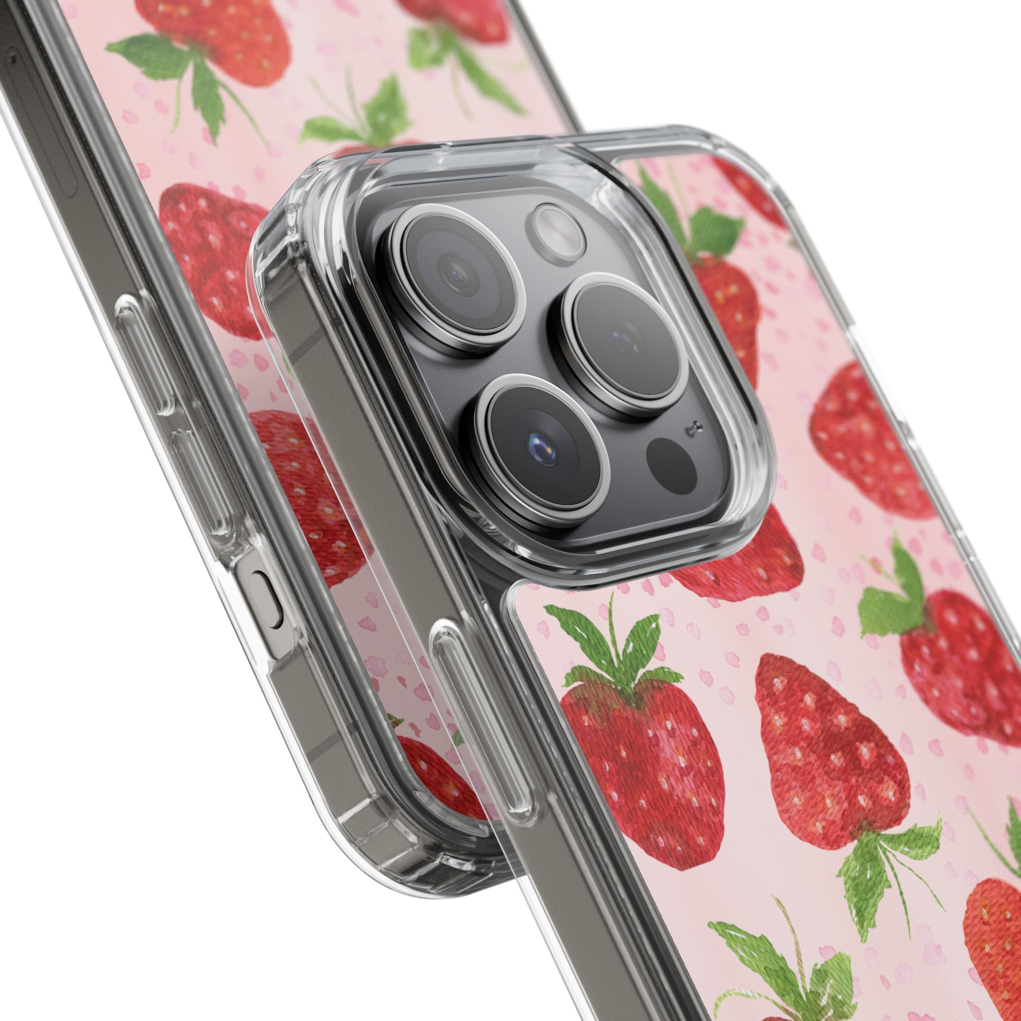 Aesthetic Pink Strawberry Phone Case – Cute Kawaii Fruit Design, Slim Protective Cover for Women & Girls | iPhone and Samsung