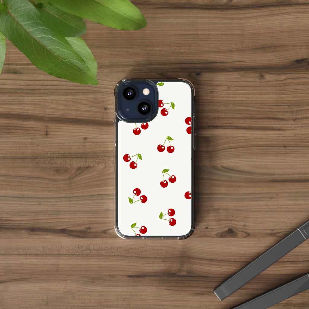 Cute Cherry Pattern Phone Case – Kawaii Red Fruit Design, Slim Protective Cover for iPhone & Samsung