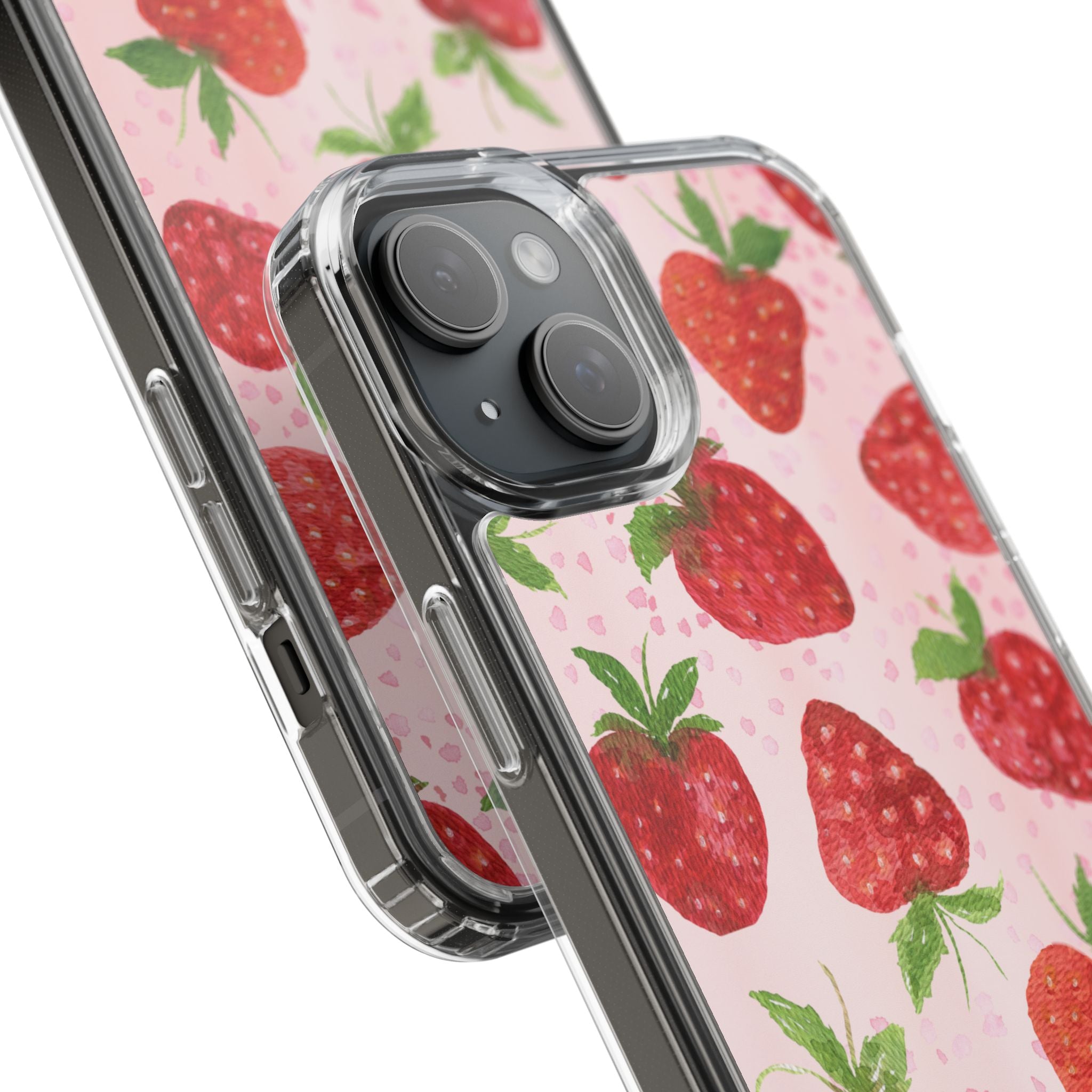 Aesthetic Pink Strawberry Phone Case – Cute Kawaii Fruit Design, Slim Protective Cover for Women & Girls | iPhone and Samsung