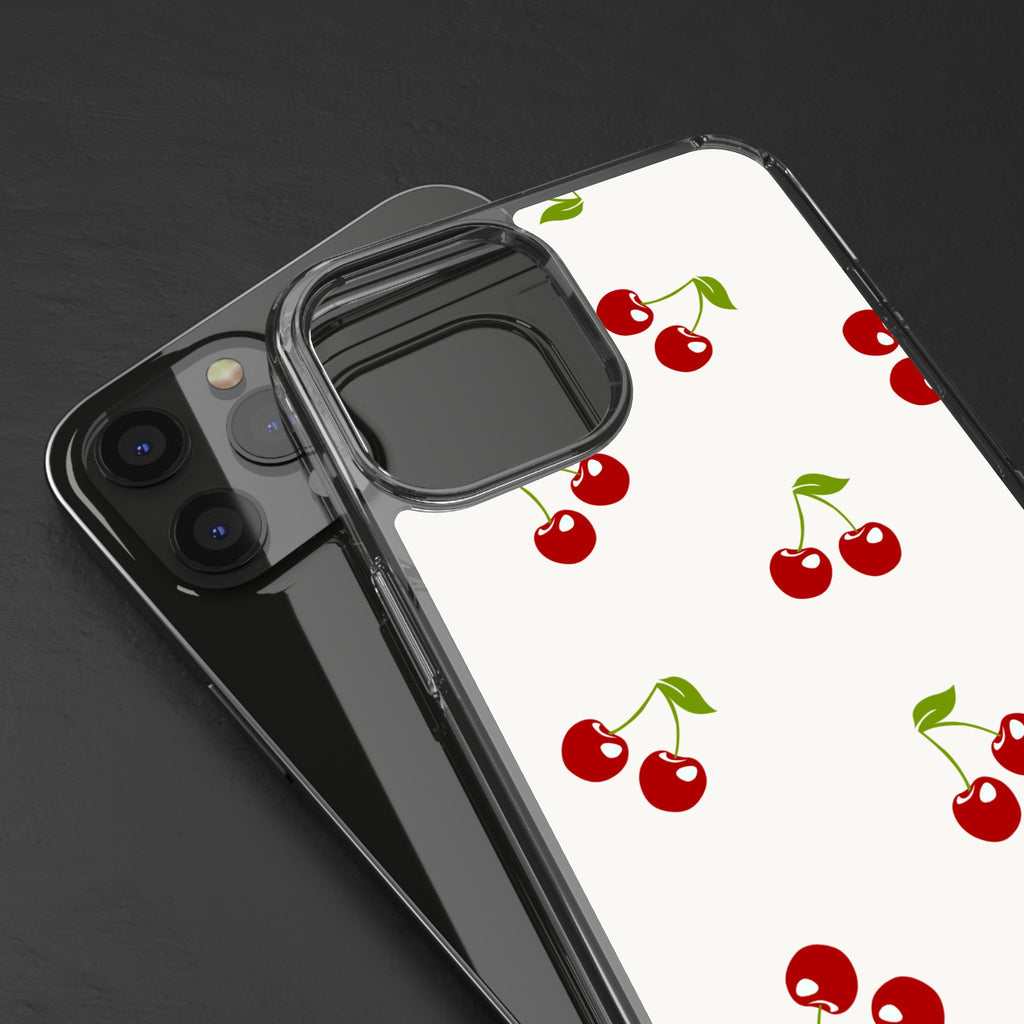 Cute Cherry Pattern Phone Case – Kawaii Red Fruit Design, Slim Protective Cover for iPhone & Samsung