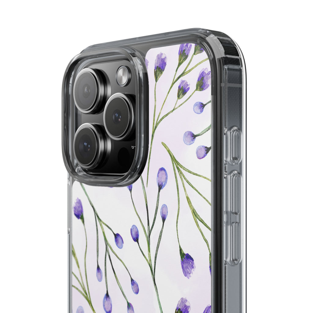 Purple Flower Pattern Phone Case – Aesthetic Floral Protective Cover, Slim Lightweight Design for Women & Girls | iPhone and Samsung