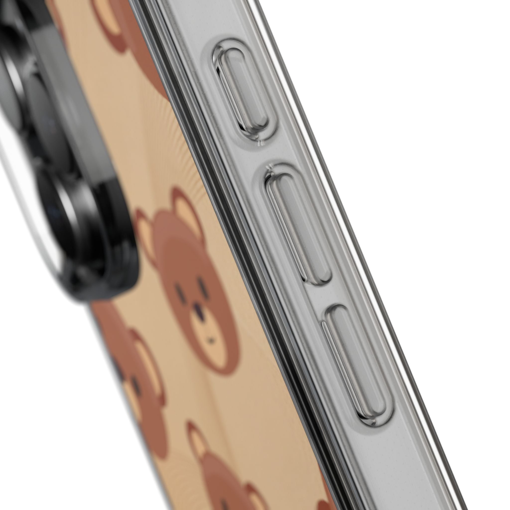 Bear Pattern Clear Phone Case, Cute Animal Phone Cover, Gift for Kids, Trendy Phone Accessory, Birthday Gift, Fun & Playful Style