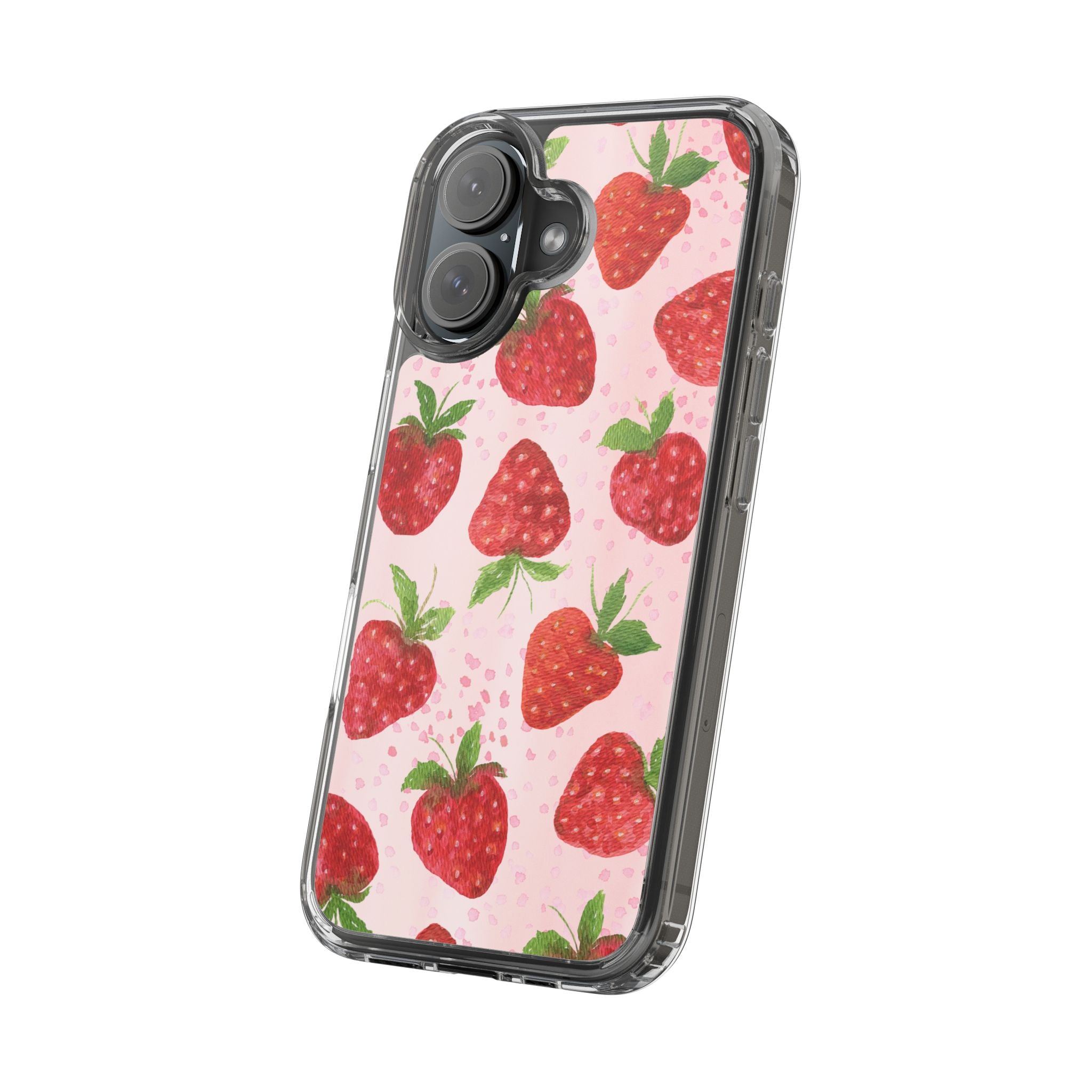 Aesthetic Pink Strawberry Phone Case – Cute Kawaii Fruit Design, Slim Protective Cover for Women & Girls | iPhone and Samsung