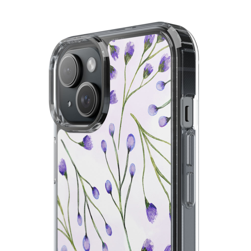 Purple Flower Pattern Phone Case – Aesthetic Floral Protective Cover, Slim Lightweight Design for Women & Girls | iPhone and Samsung