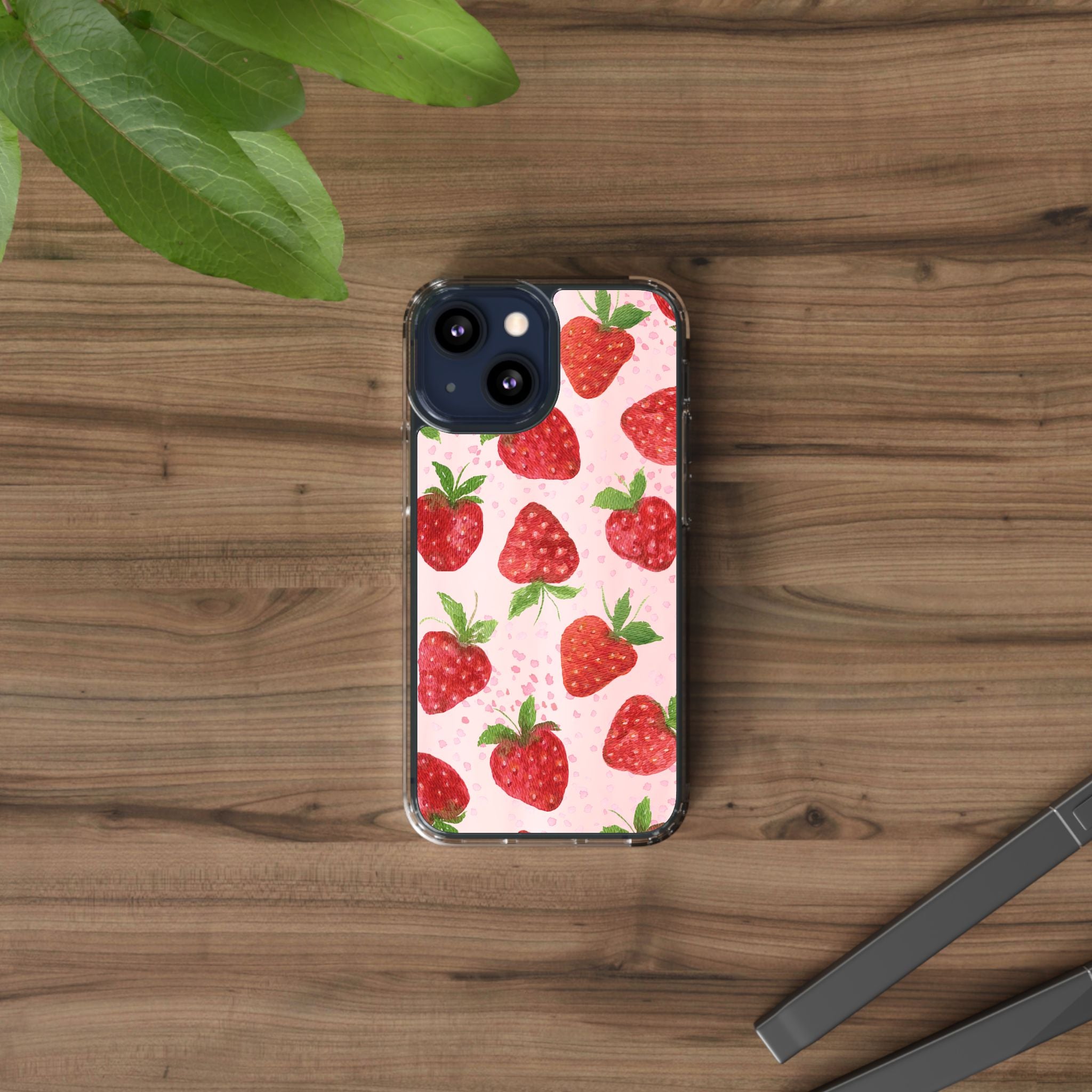 Aesthetic Pink Strawberry Phone Case – Cute Kawaii Fruit Design, Slim Protective Cover for Women & Girls | iPhone and Samsung