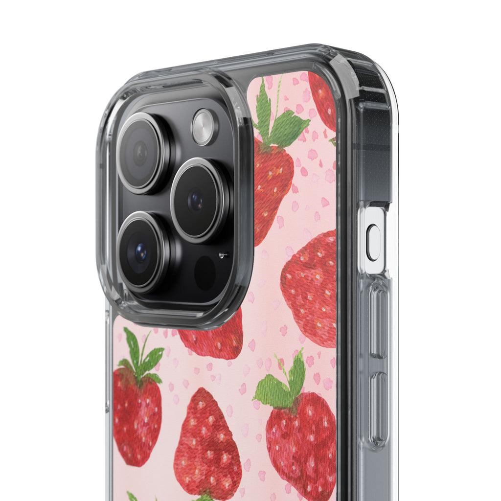 Aesthetic Pink Strawberry Phone Case – Cute Kawaii Fruit Design, Slim Protective Cover for Women & Girls | iPhone and Samsung
