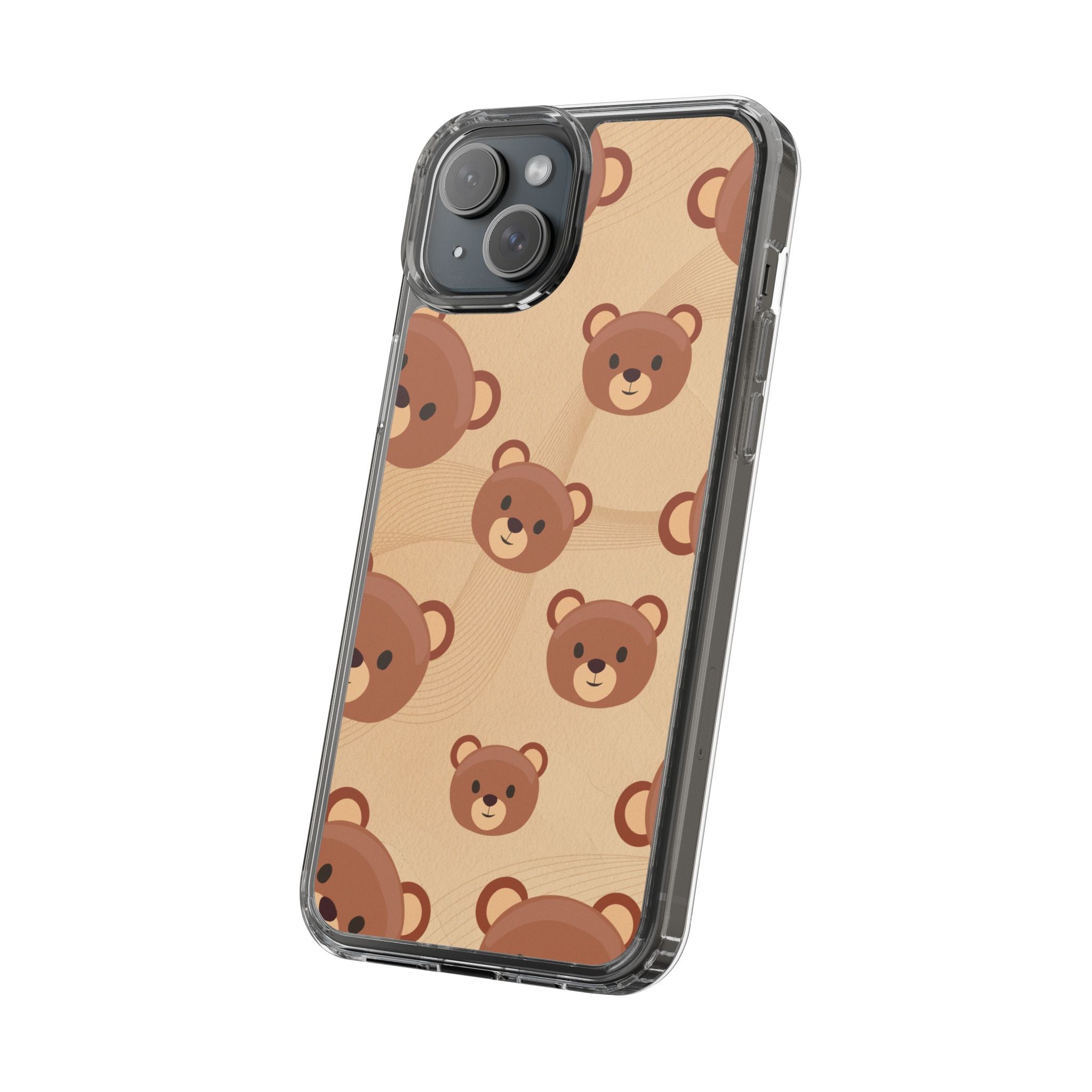Bear Pattern Clear Phone Case, Cute Animal Phone Cover, Gift for Kids, Trendy Phone Accessory, Birthday Gift, Fun & Playful Style