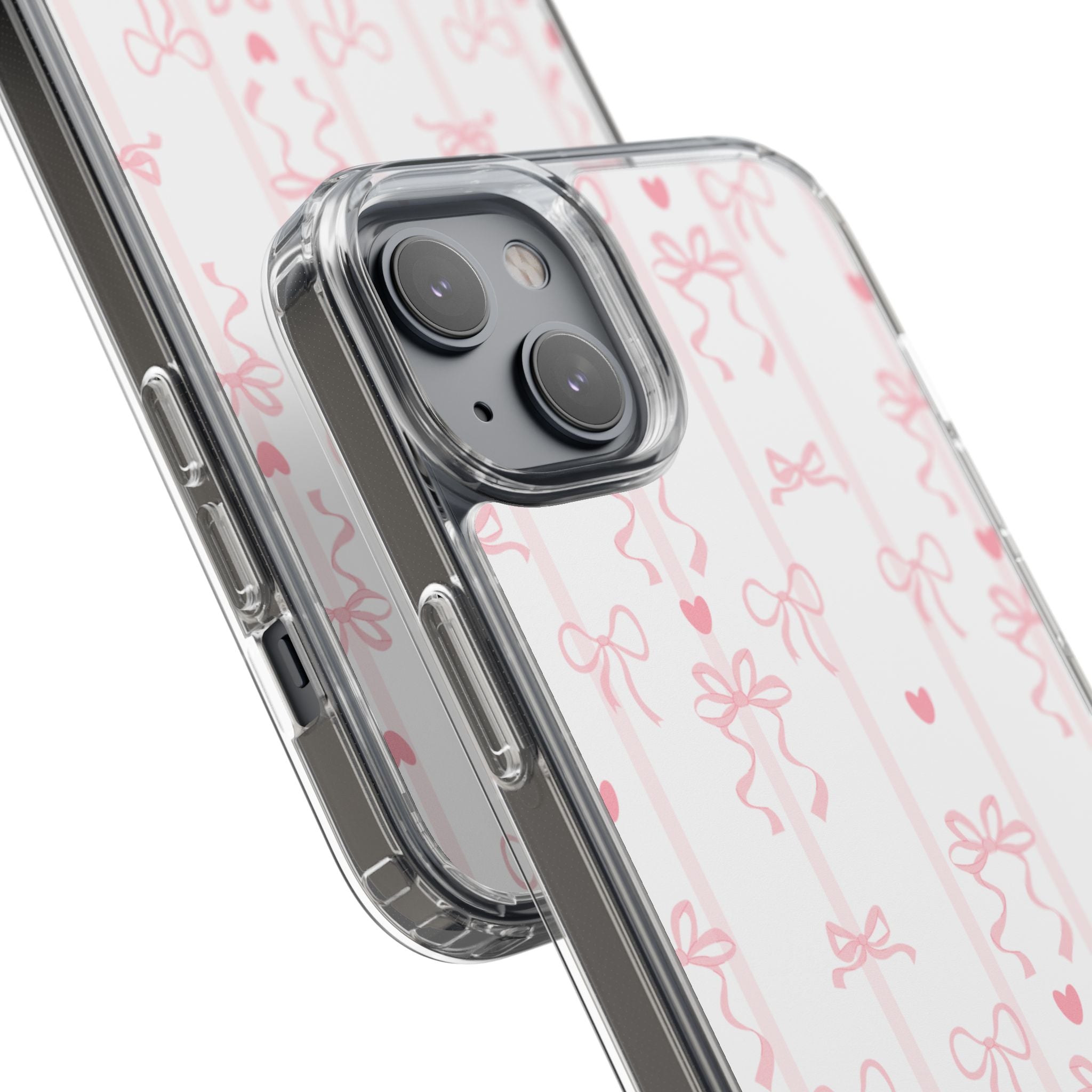 Pink Bow Aesthetic Phone Case – Cute Shockproof Protective Cover with Precise Cutouts, Kawaii Gift for Women & Girls