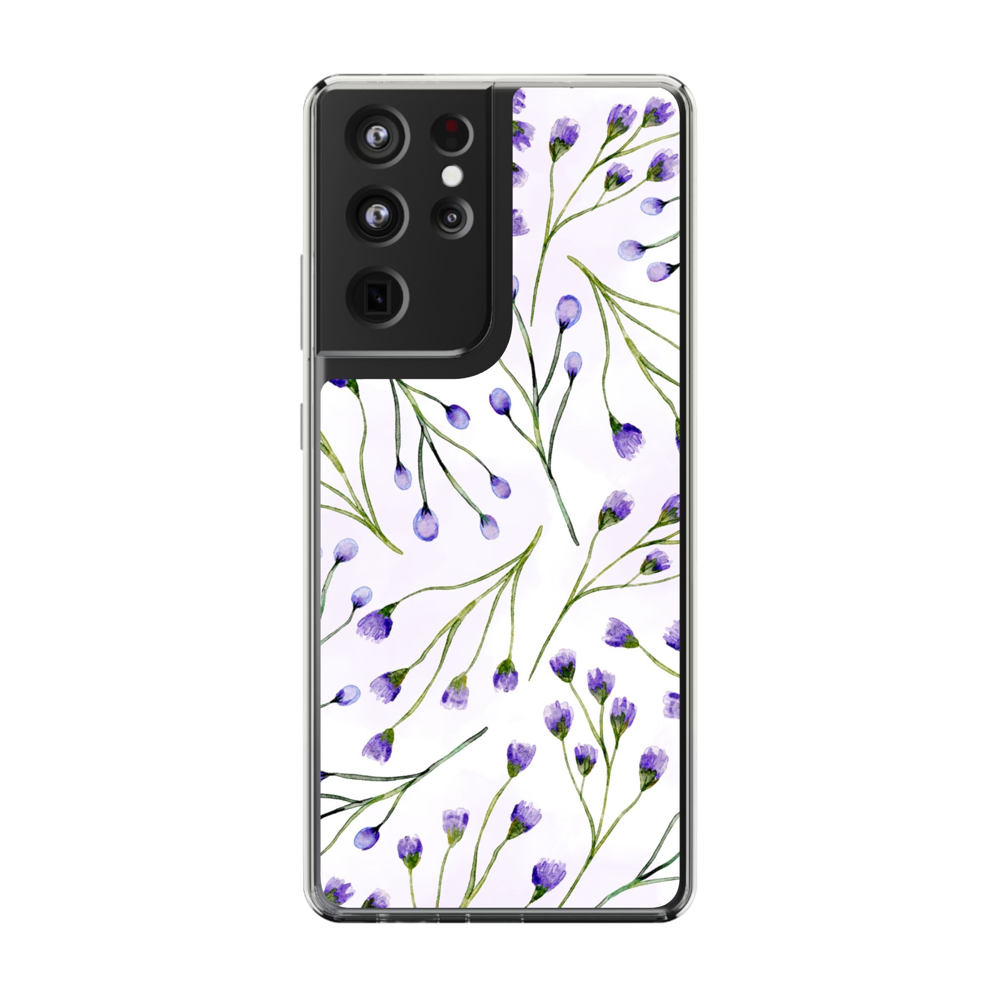 Purple Flower Pattern Phone Case – Aesthetic Floral Protective Cover, Slim Lightweight Design for Women & Girls | iPhone and Samsung