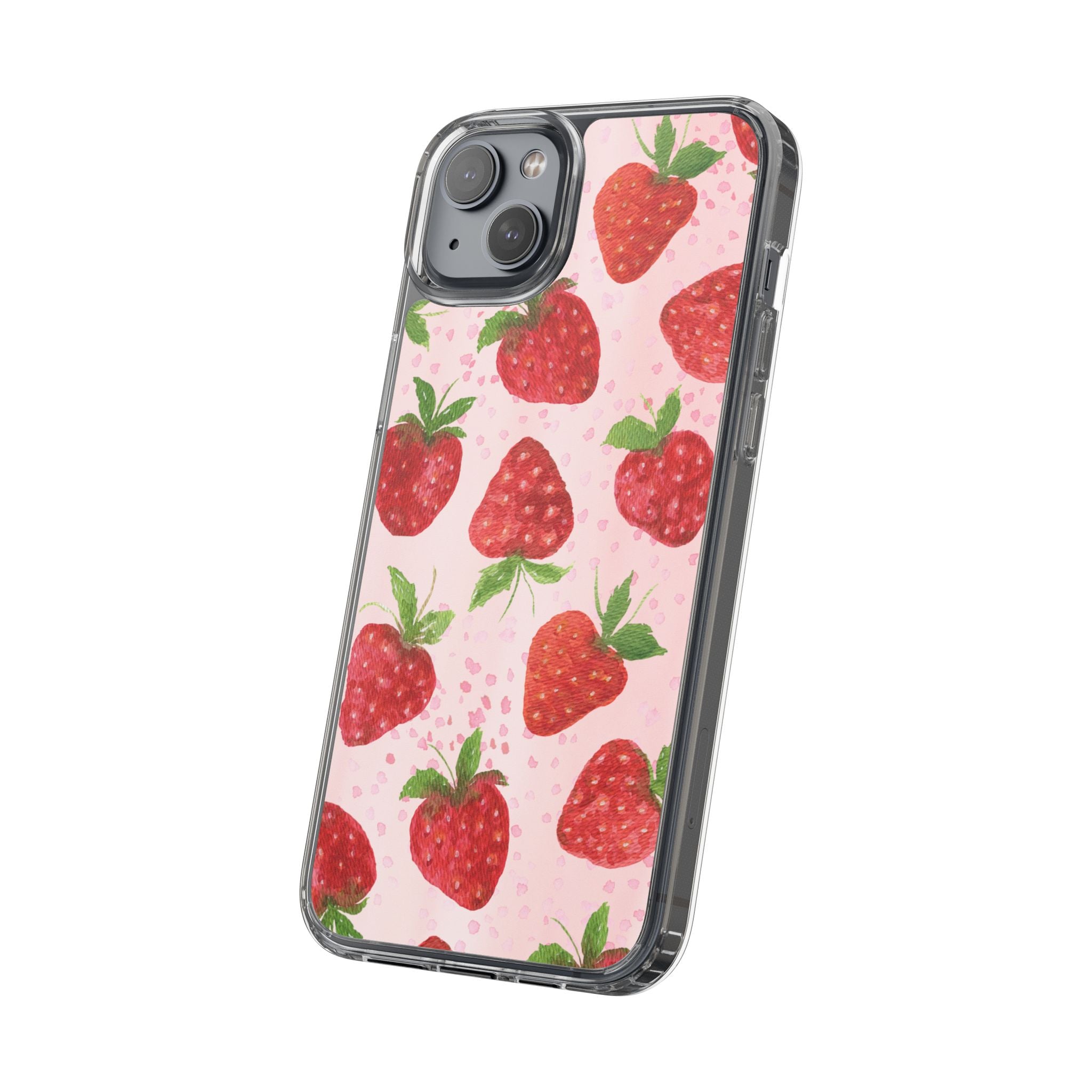 Aesthetic Pink Strawberry Phone Case – Cute Kawaii Fruit Design, Slim Protective Cover for Women & Girls | iPhone and Samsung