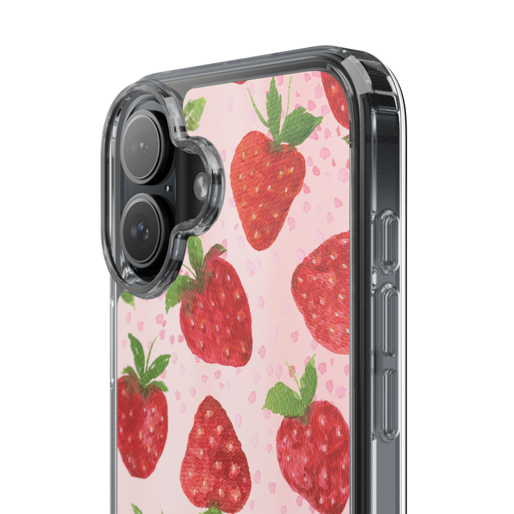 Aesthetic Pink Strawberry Phone Case – Cute Kawaii Fruit Design, Slim Protective Cover for Women & Girls | iPhone and Samsung