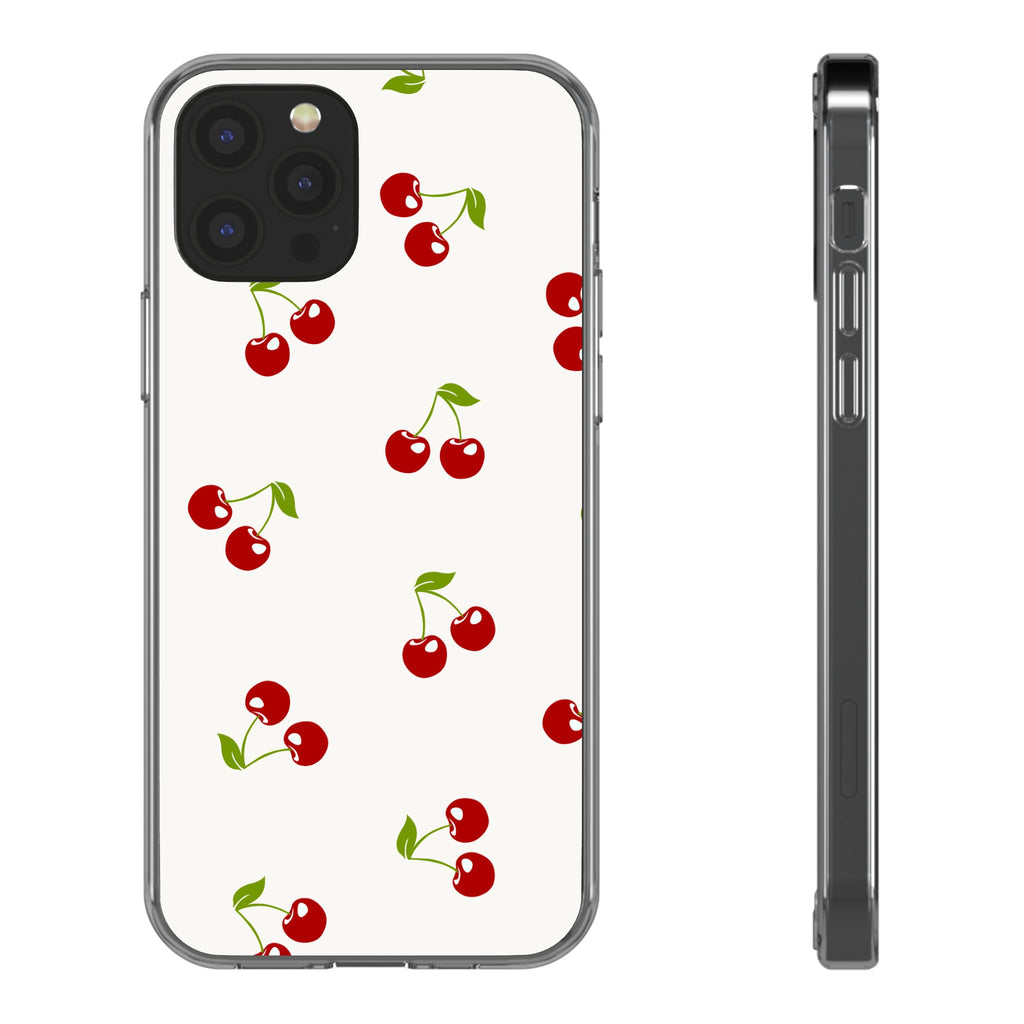 Cute Cherry Pattern Phone Case – Kawaii Red Fruit Design, Slim Protective Cover for iPhone & Samsung