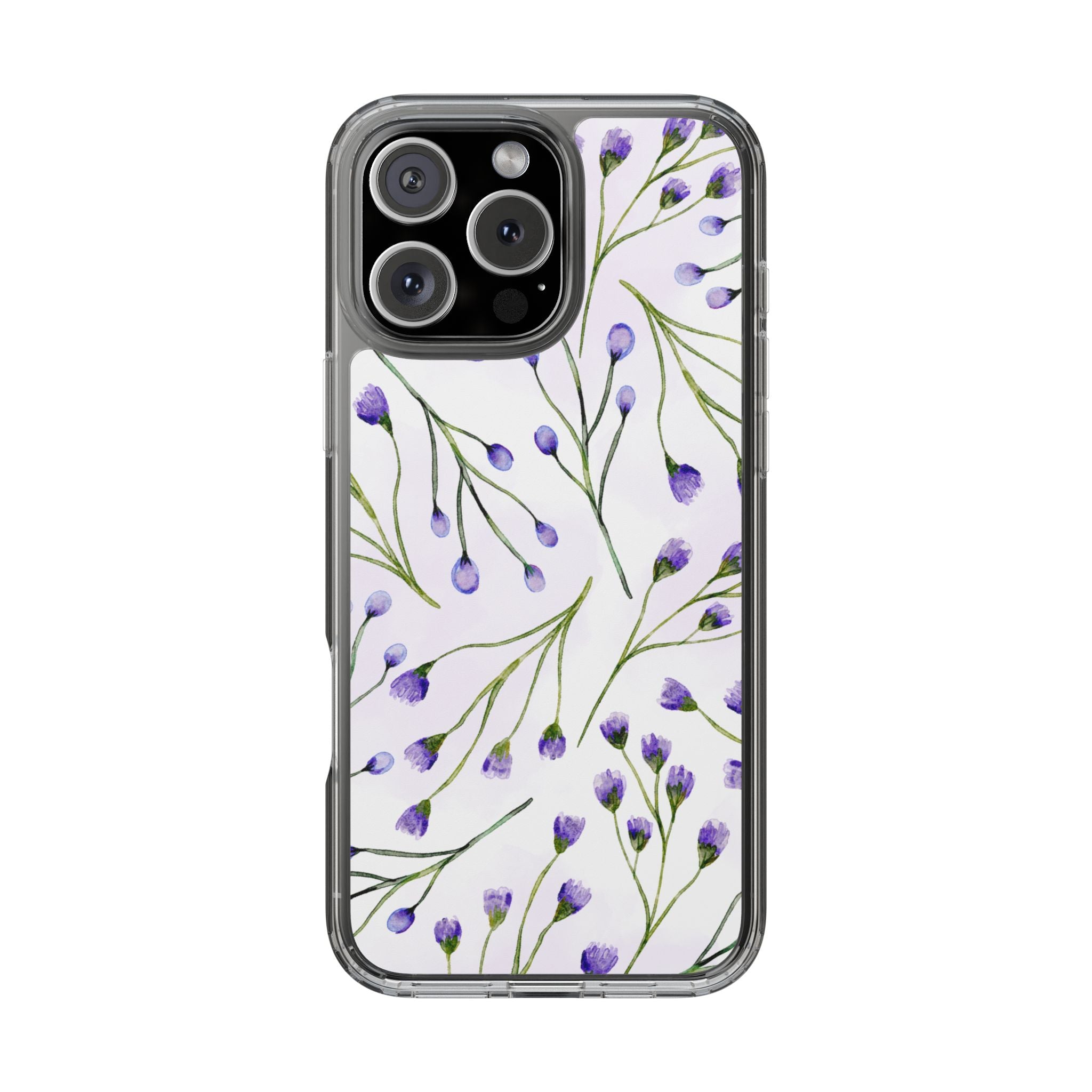 Purple Flower Pattern Phone Case – Aesthetic Floral Protective Cover, Slim Lightweight Design for Women & Girls | iPhone and Samsung
