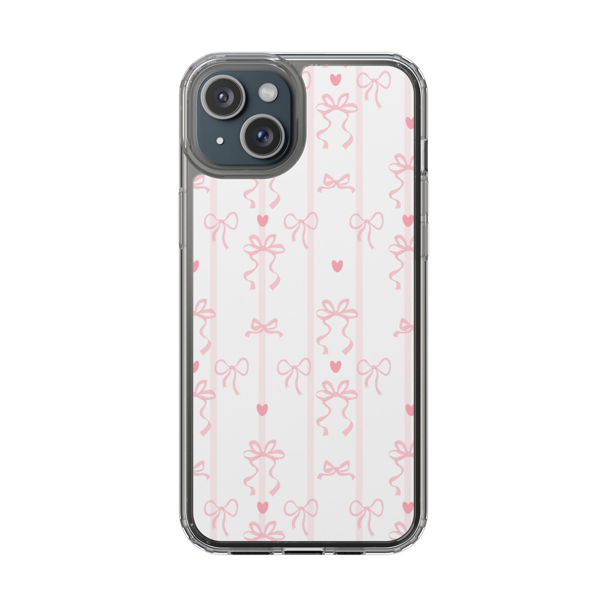Pink Bow Aesthetic Phone Case – Cute Shockproof Protective Cover with Precise Cutouts, Kawaii Gift for Women & Girls