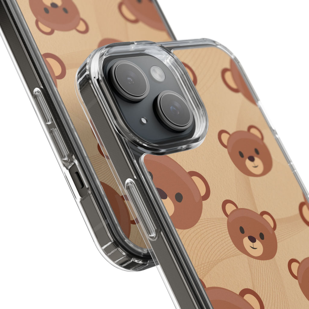 Bear Pattern Clear Phone Case, Cute Animal Phone Cover, Gift for Kids, Trendy Phone Accessory, Birthday Gift, Fun & Playful Style
