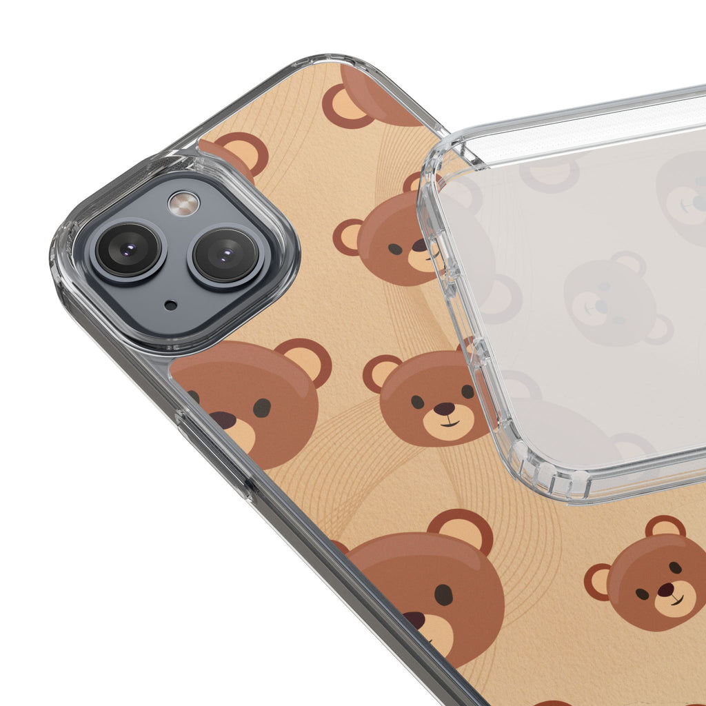 Bear Pattern Clear Phone Case, Cute Animal Phone Cover, Gift for Kids, Trendy Phone Accessory, Birthday Gift, Fun & Playful Style