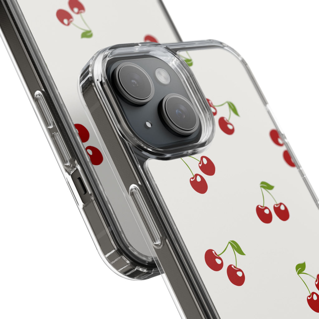 Cute Cherry Pattern Phone Case – Kawaii Red Fruit Design, Slim Protective Cover for iPhone & Samsung