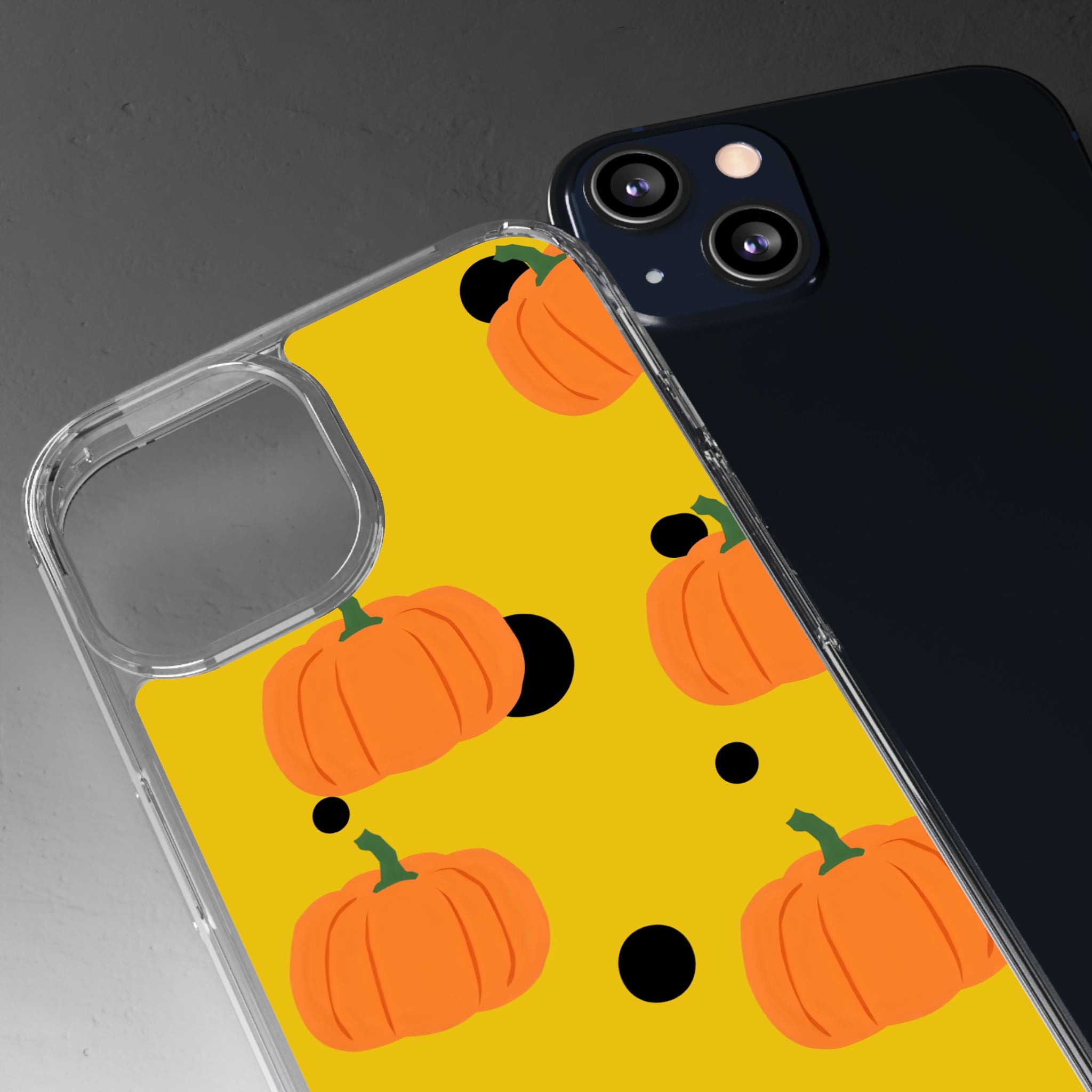 Pumpkin Clear Phone Case for Fall, Cute Pumpkin Phone Cover, Autumn Vibe Clear Case, Halloween Gift, Seasonal Accessories