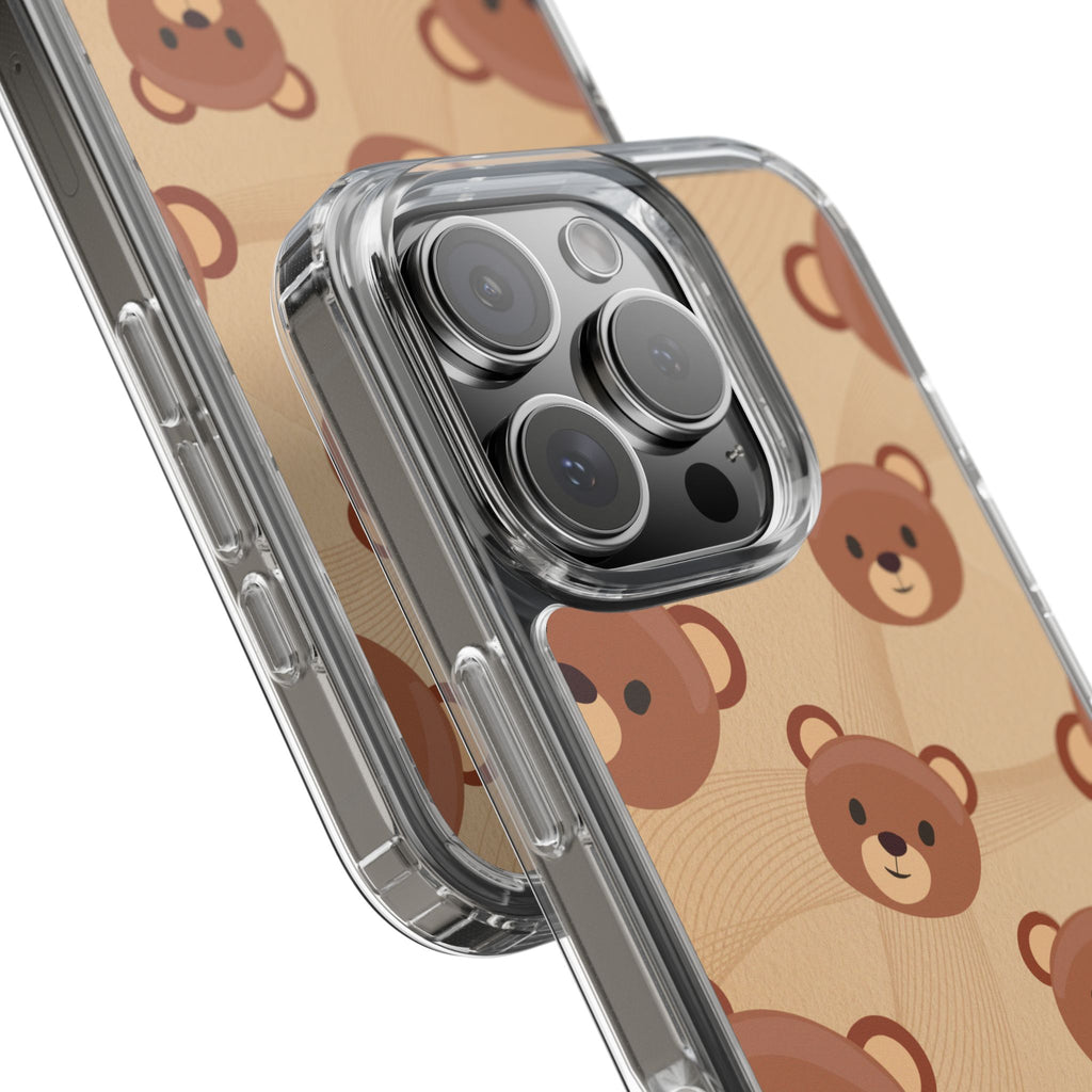 Bear Pattern Clear Phone Case, Cute Animal Phone Cover, Gift for Kids, Trendy Phone Accessory, Birthday Gift, Fun & Playful Style