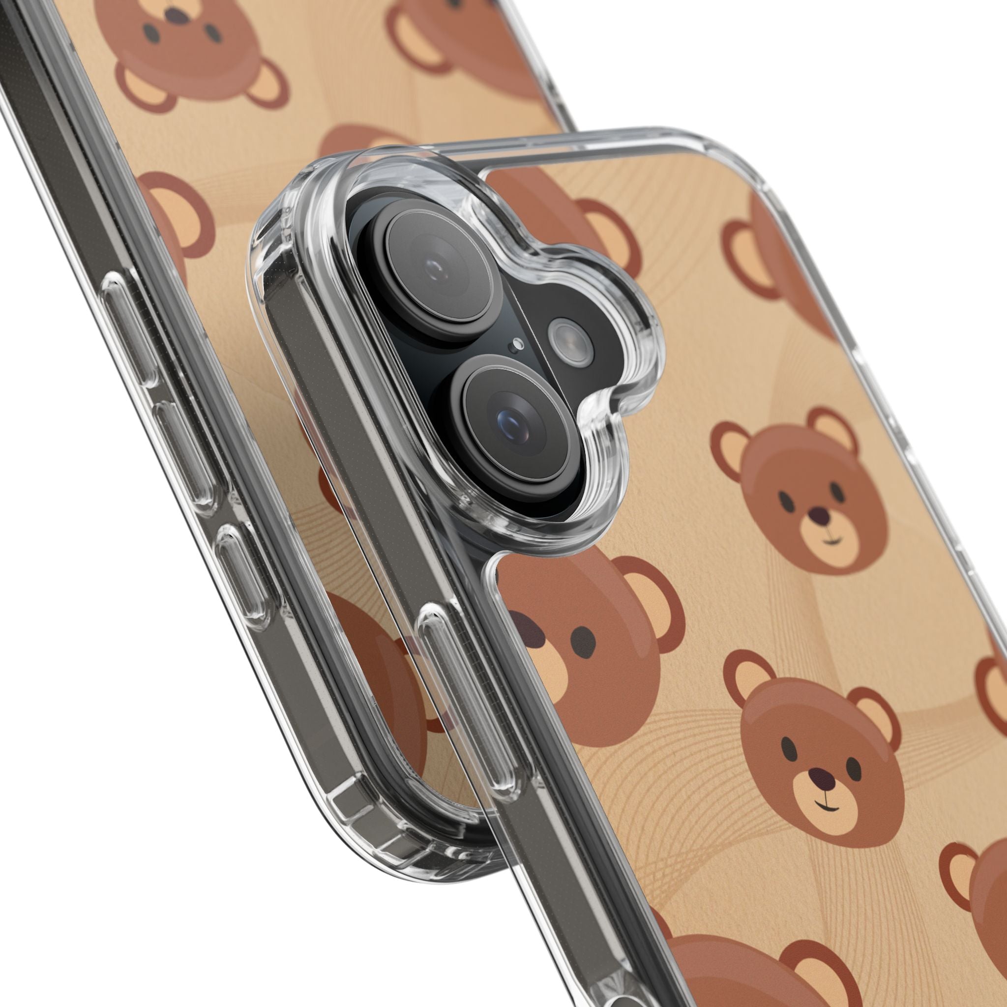 Bear Pattern Clear Phone Case, Cute Animal Phone Cover, Gift for Kids, Trendy Phone Accessory, Birthday Gift, Fun & Playful Style