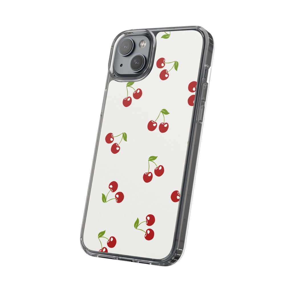 Cute Cherry Pattern Phone Case – Kawaii Red Fruit Design, Slim Protective Cover for iPhone & Samsung